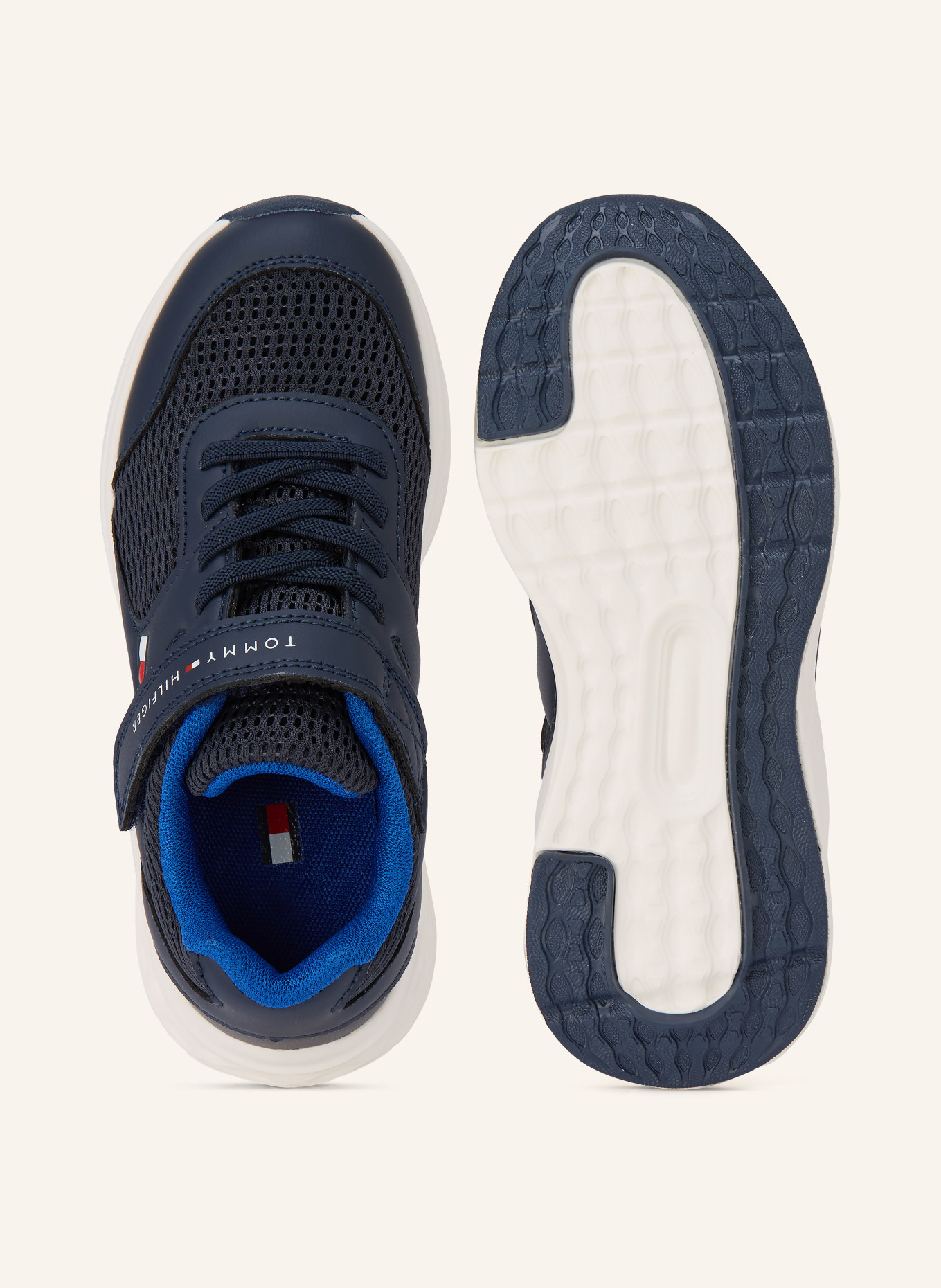 TOMMY HILFIGER Sneaker: DUNKELBLAU / WEISS
