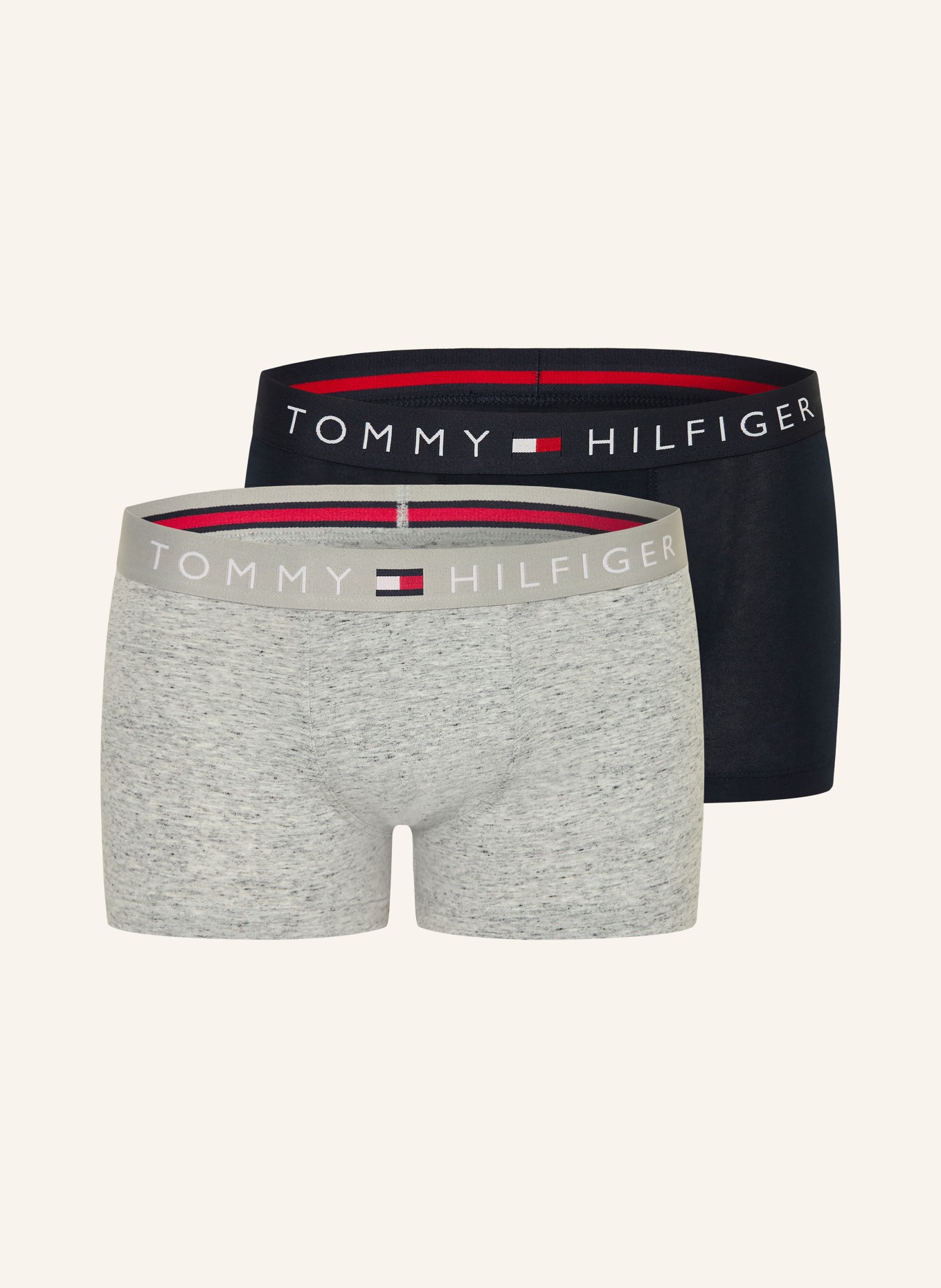 TOMMY HILFIGER 3-pack boxer shorts: LIGHT GRAY / DARK BLUE