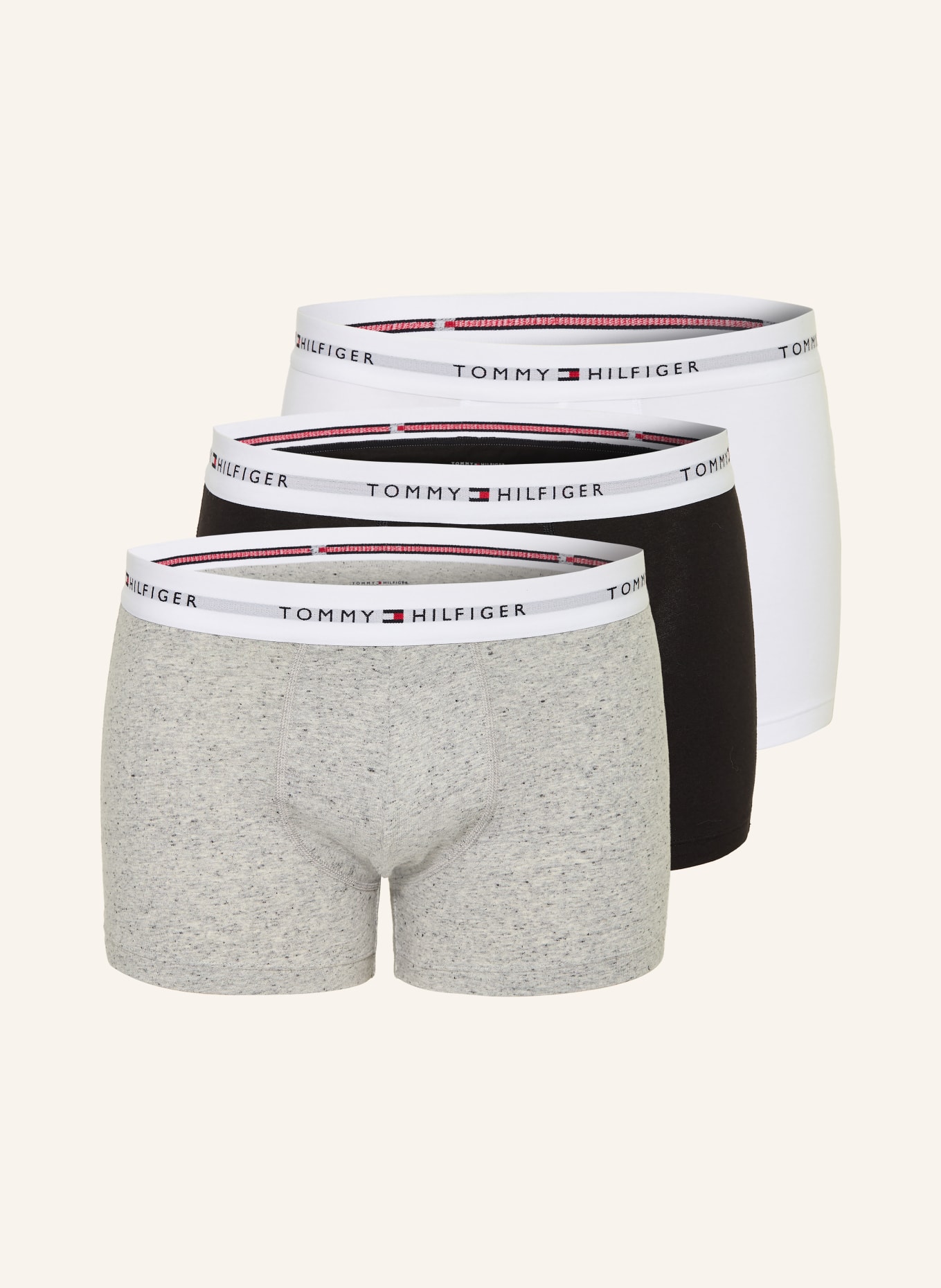 TOMMY HILFIGER 3-pack boxer shorts: LIGHT GRAY / WHITE / BLACK