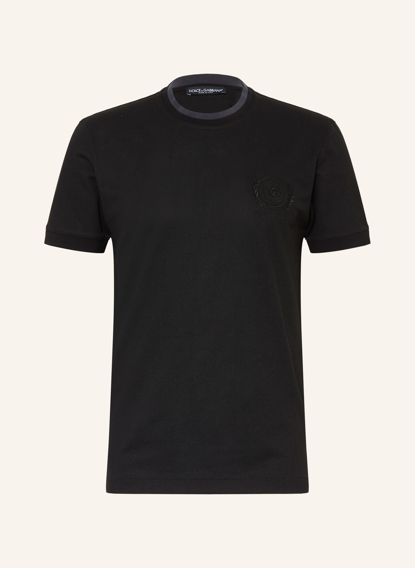 DOLCE & GABBANA T-Shirt aus Piqué: SCHWARZ