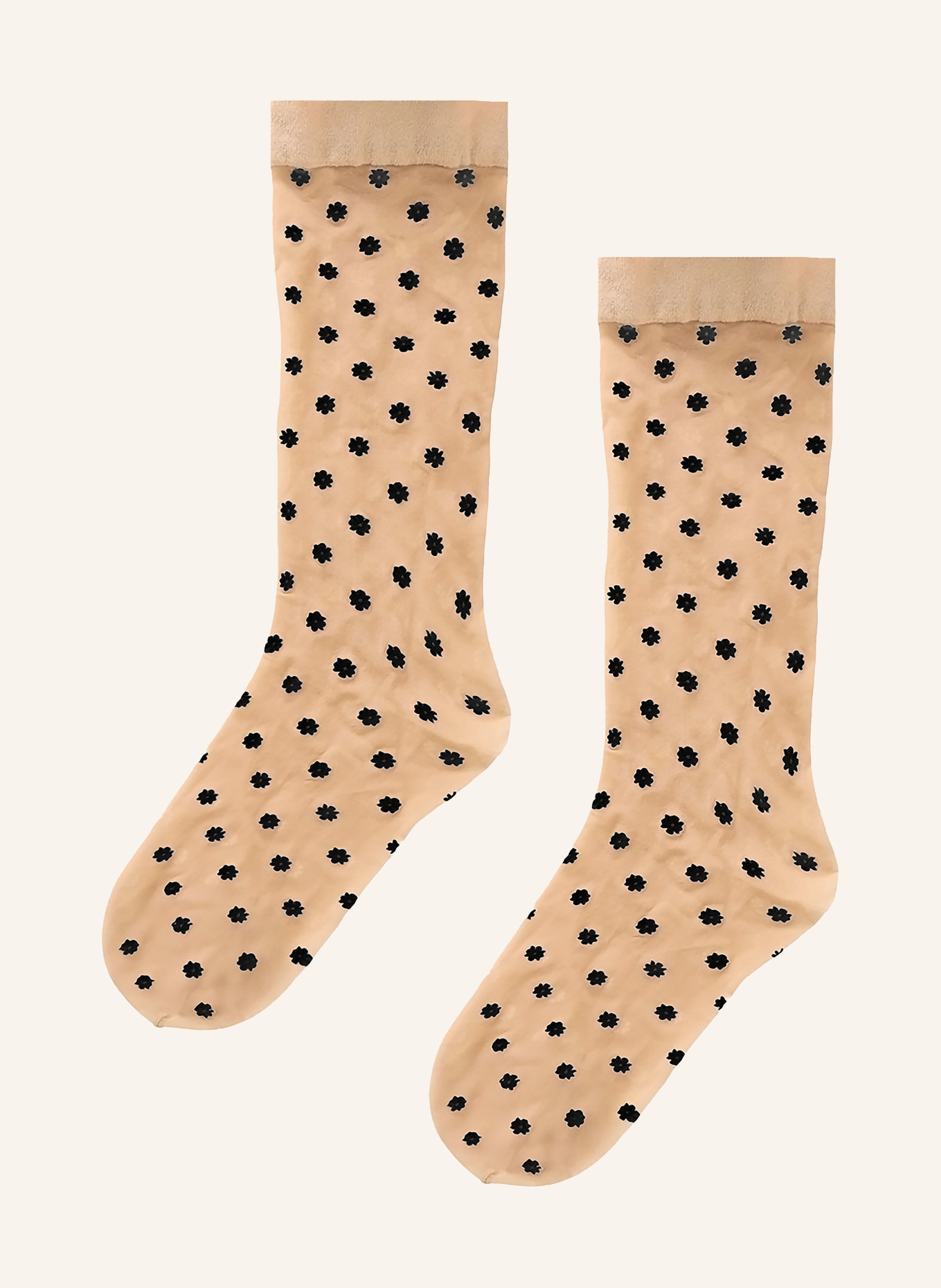 Wolford Jemné punčochové ponožky DAISY: 8641 fairly light/black