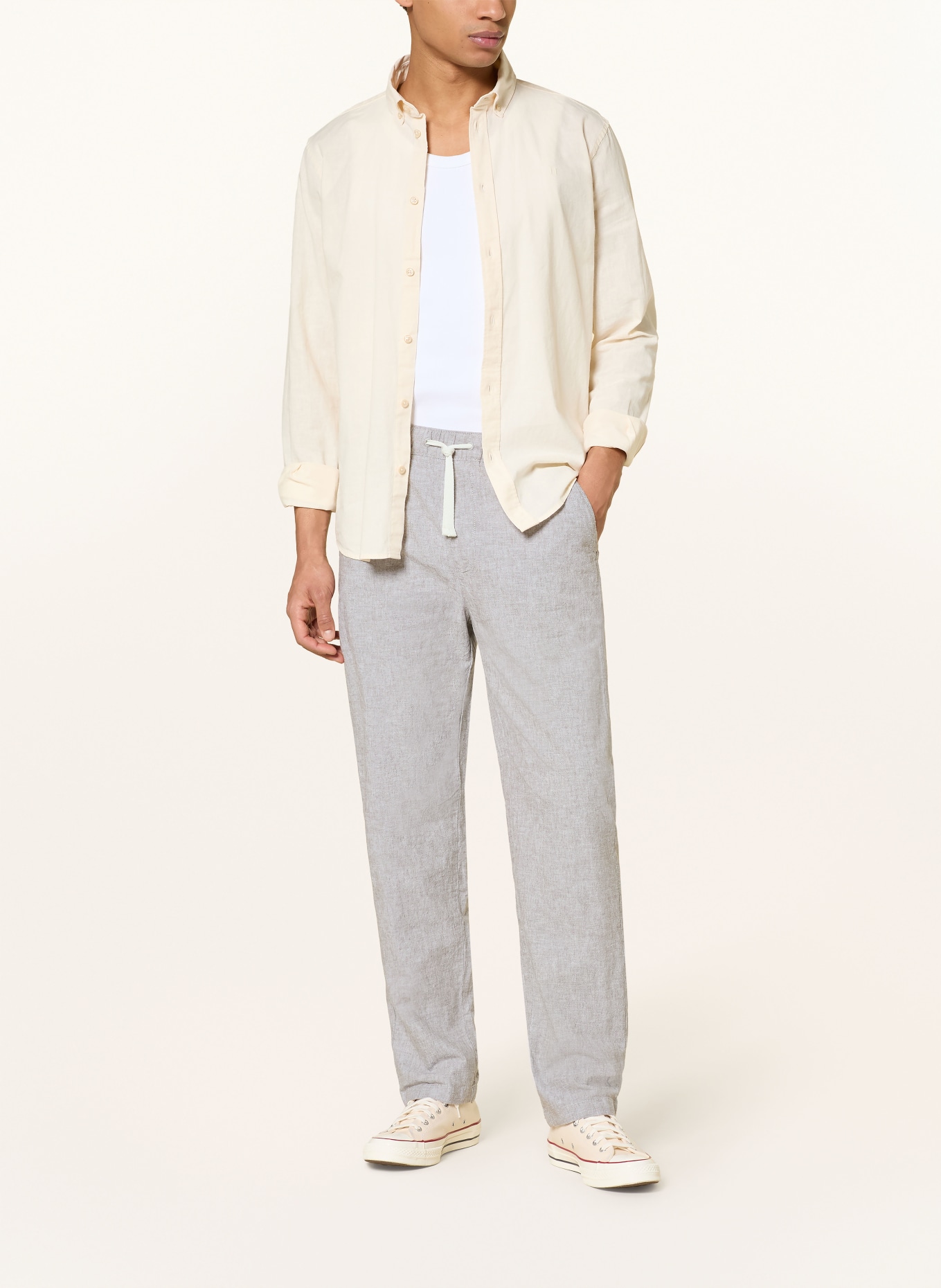 TOMMY JEANS SONNY straight-fit chino with linen: TAUPE