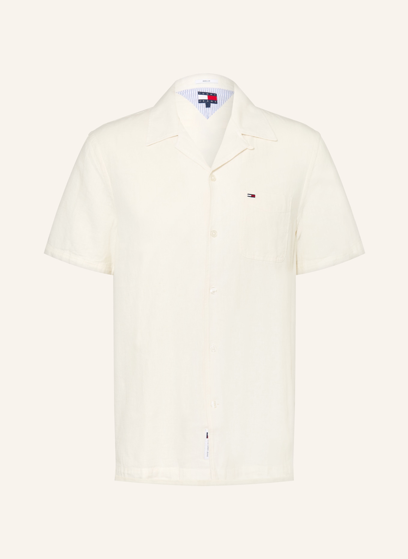 TOMMY JEANS Comfort fit resort shirt with linen: ECRU