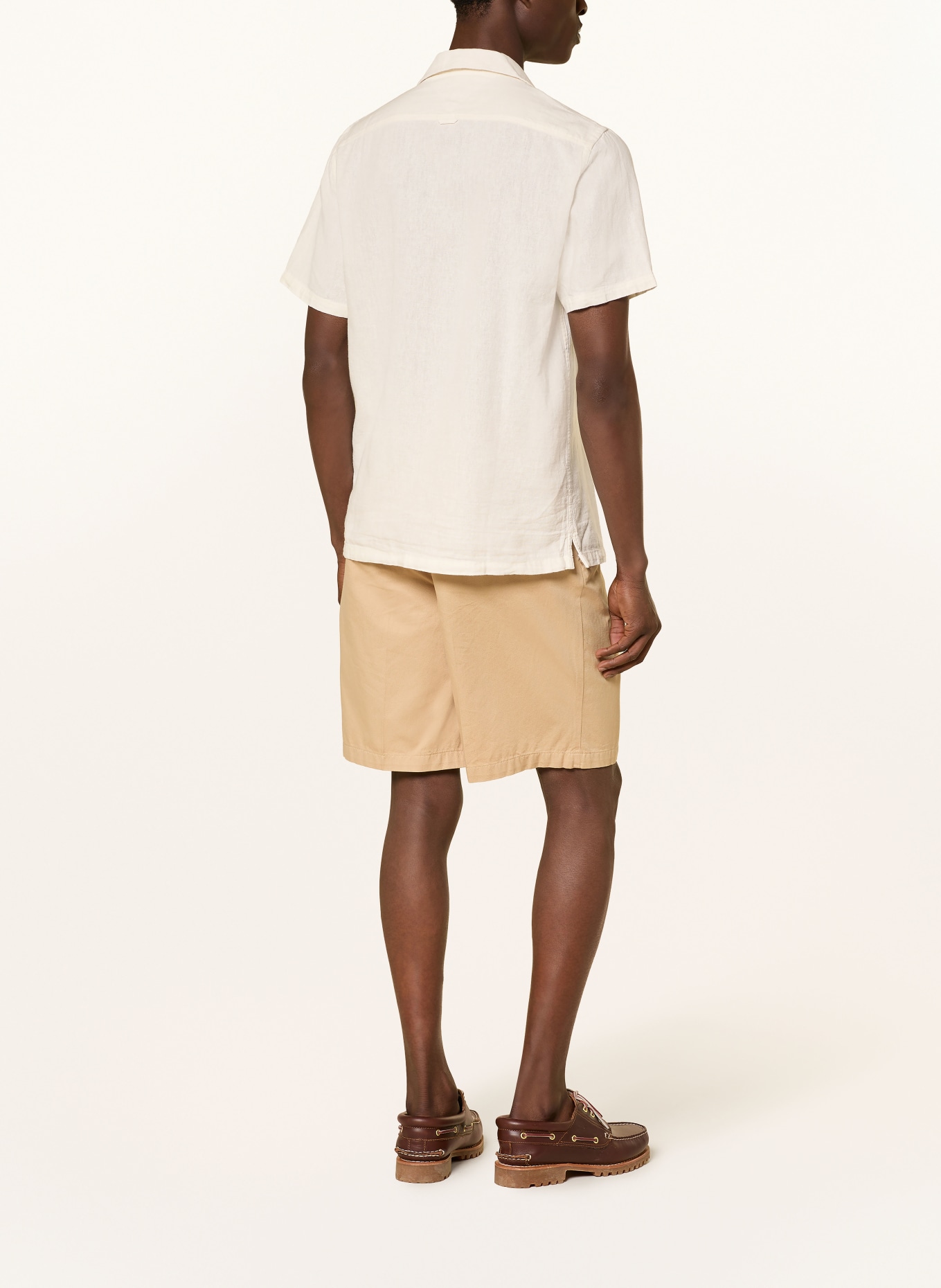TOMMY JEANS Comfort fit resort shirt with linen: ECRU