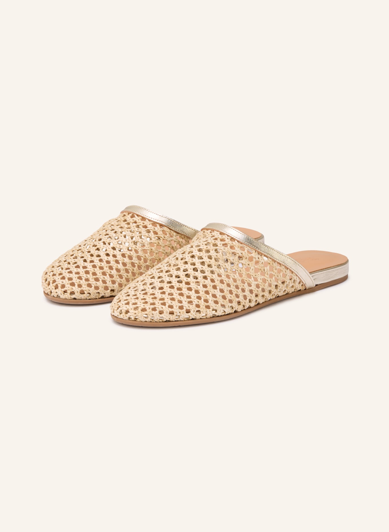 ANCIENT GREEK SANDALS Mules THE SLIPPER: BEIGE / GOLD