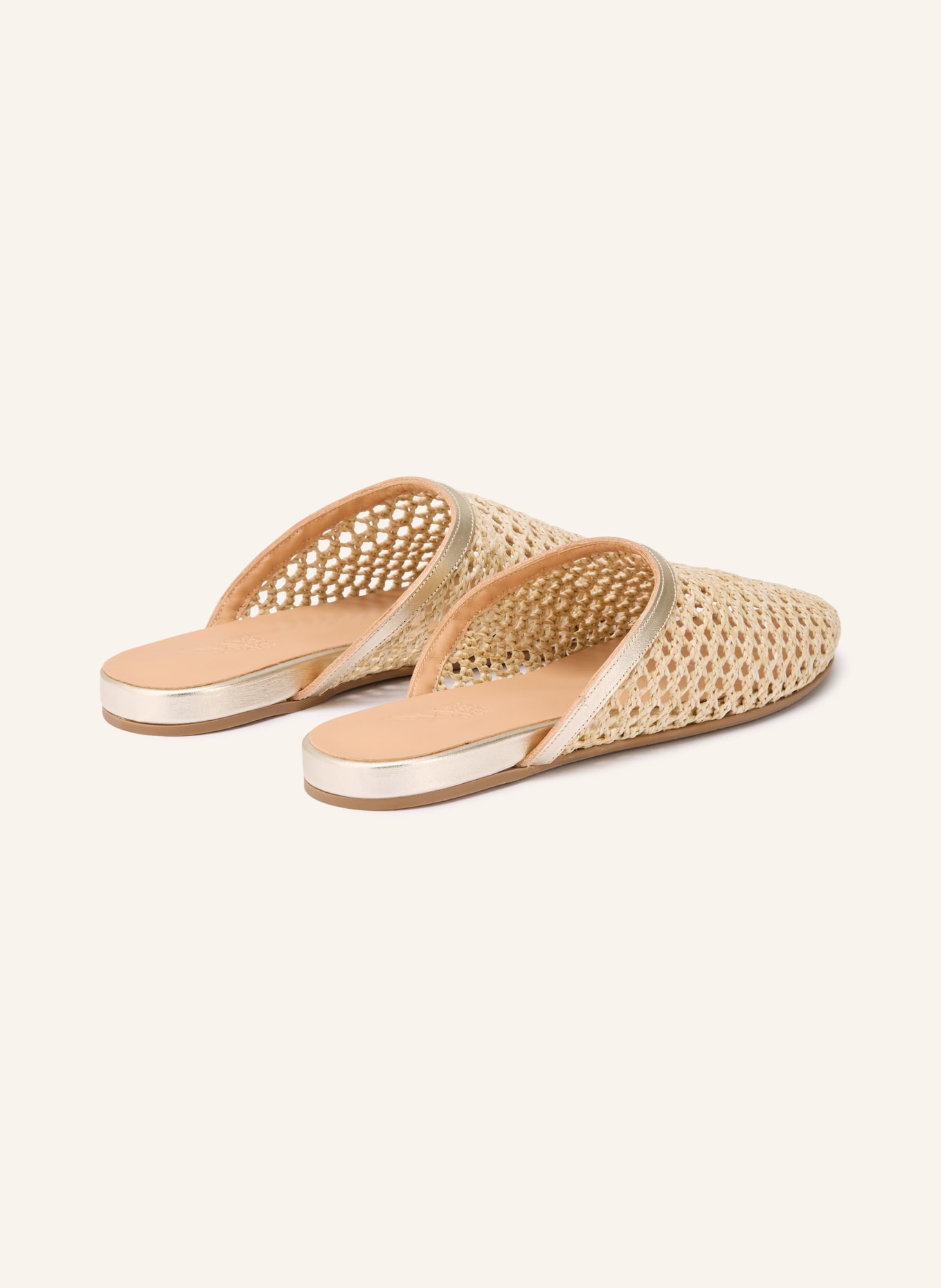 ANCIENT GREEK SANDALS Mules THE SLIPPER: BEIGE / GOLD