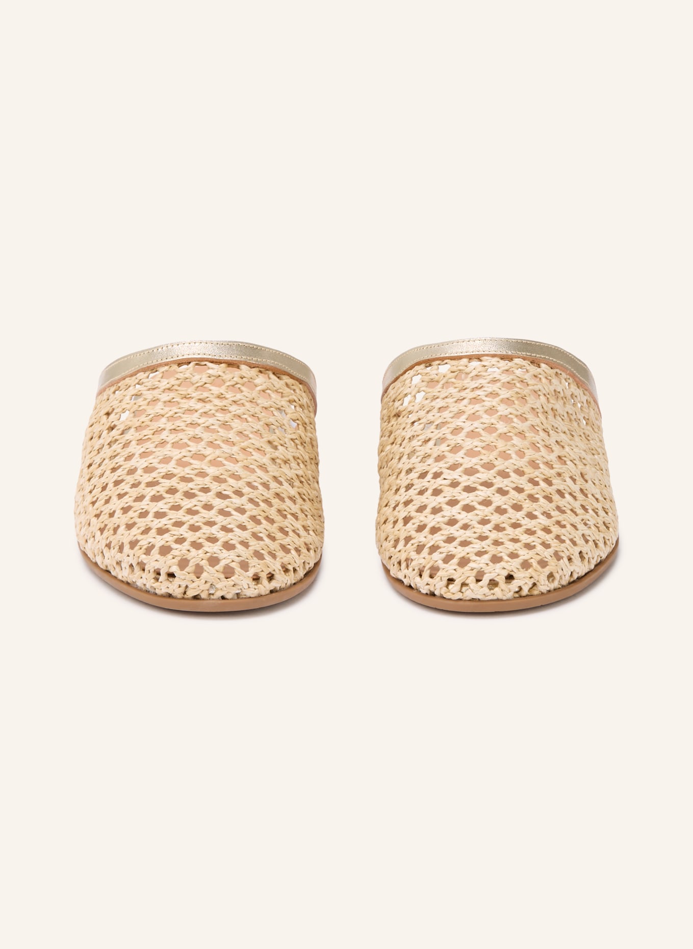 ANCIENT GREEK SANDALS Mules THE SLIPPER: BEIGE / GOLD