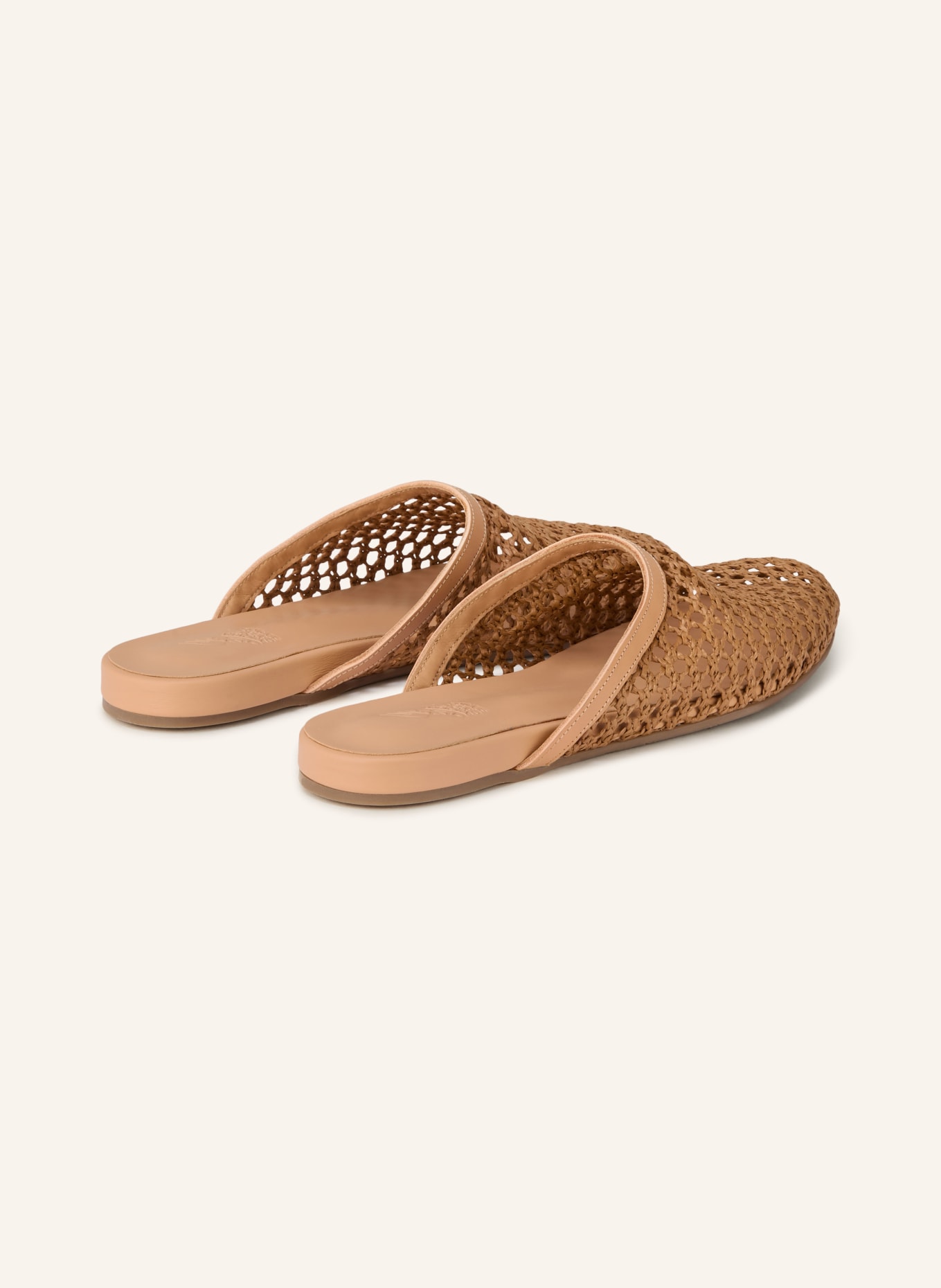 ANCIENT GREEK SANDALS Mules THE SLIPPER: COGNAC
