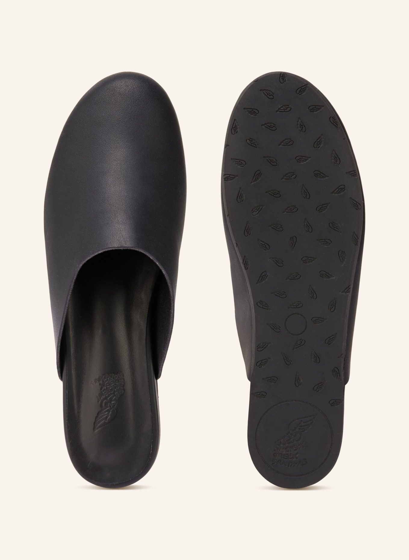 ANCIENT GREEK SANDALS Mules THE SLIPPER: SCHWARZ