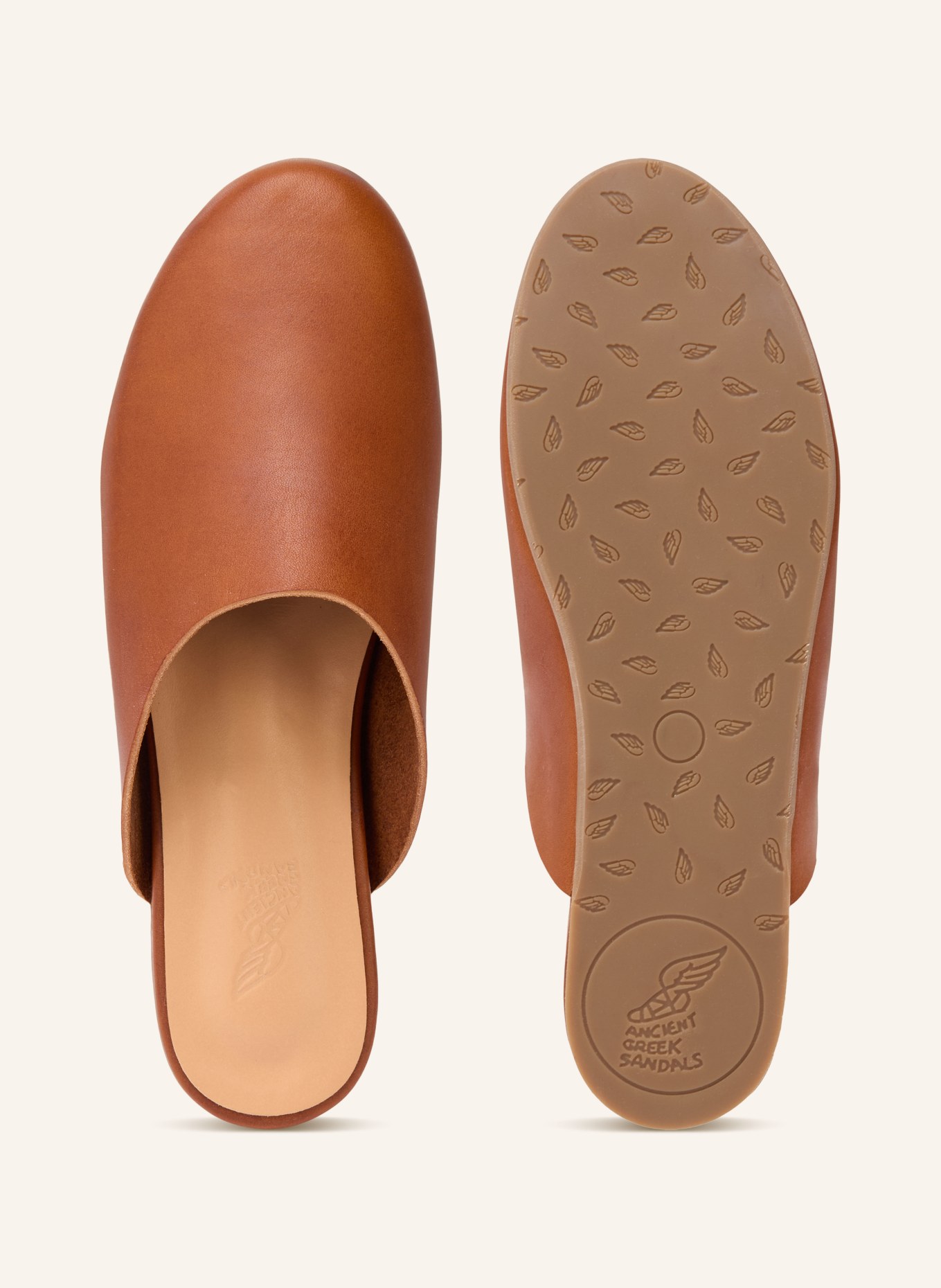 ANCIENT GREEK SANDALS Mules THE SLIPPER: BRAUN