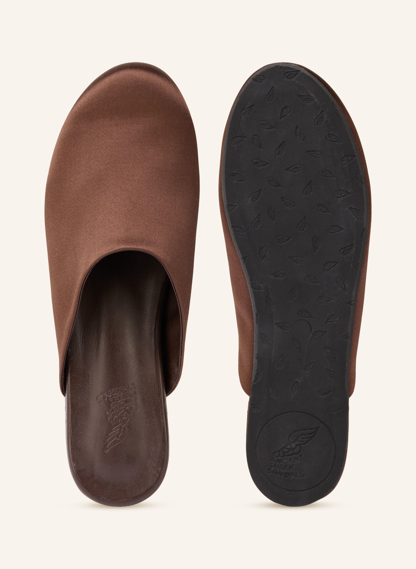 ANCIENT GREEK SANDALS Mules THE SLIPPER: DUNKELBRAUN