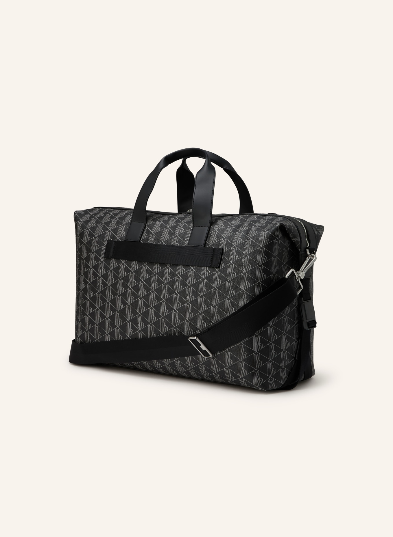 LACOSTE THE BLEND weekend bag with laptop compartment: BLACK