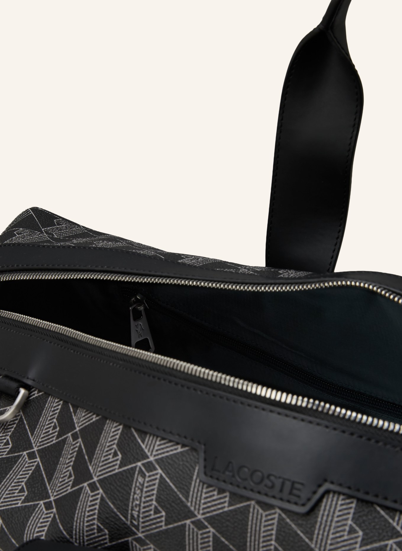 LACOSTE THE BLEND weekend bag with laptop compartment: BLACK