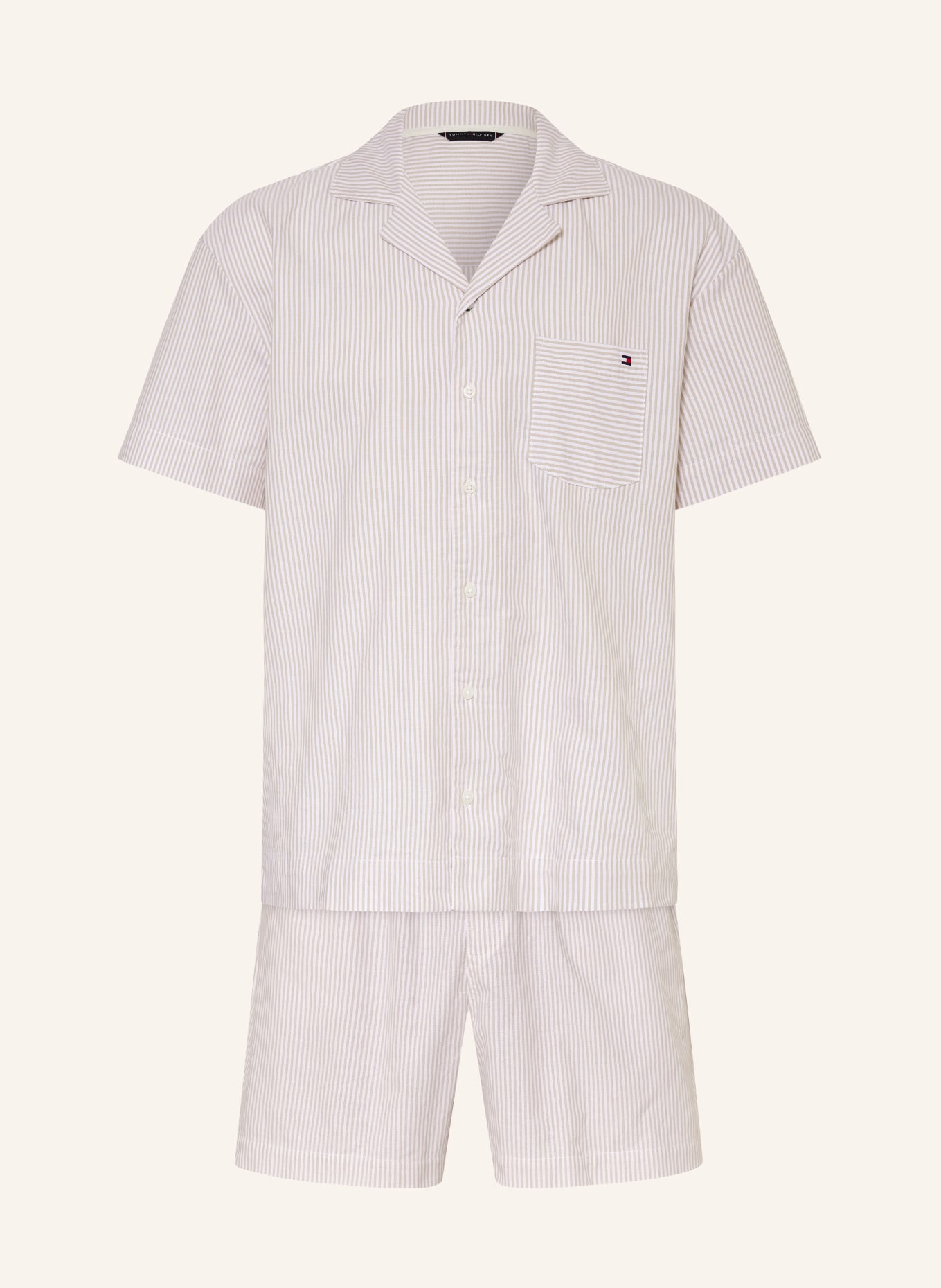 TOMMY HILFIGER Krótkie piżamy: BEŻOWY / ECRU