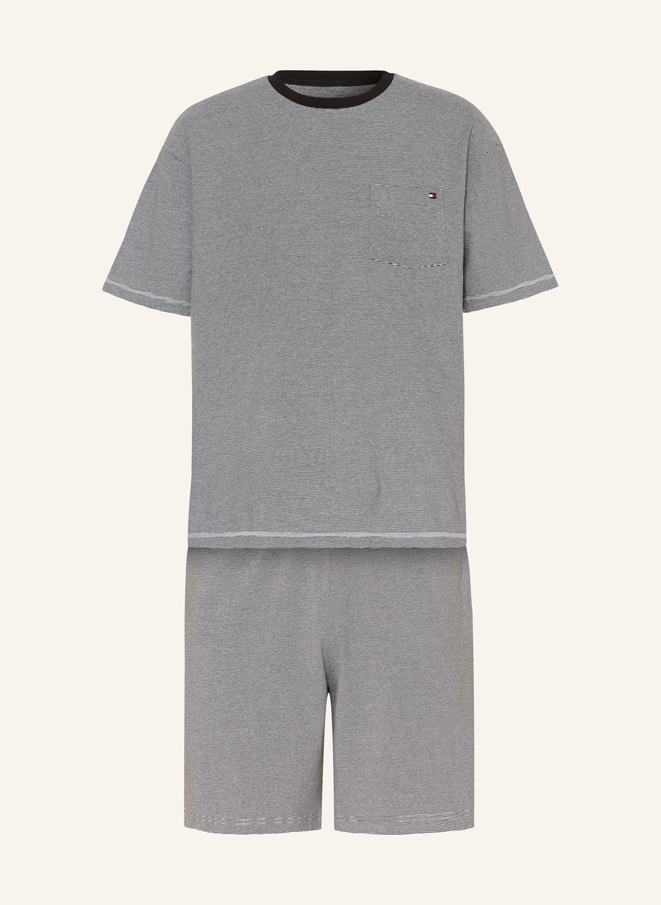 TOMMY HILFIGER Shorty pajamas: BLACK / WHITE