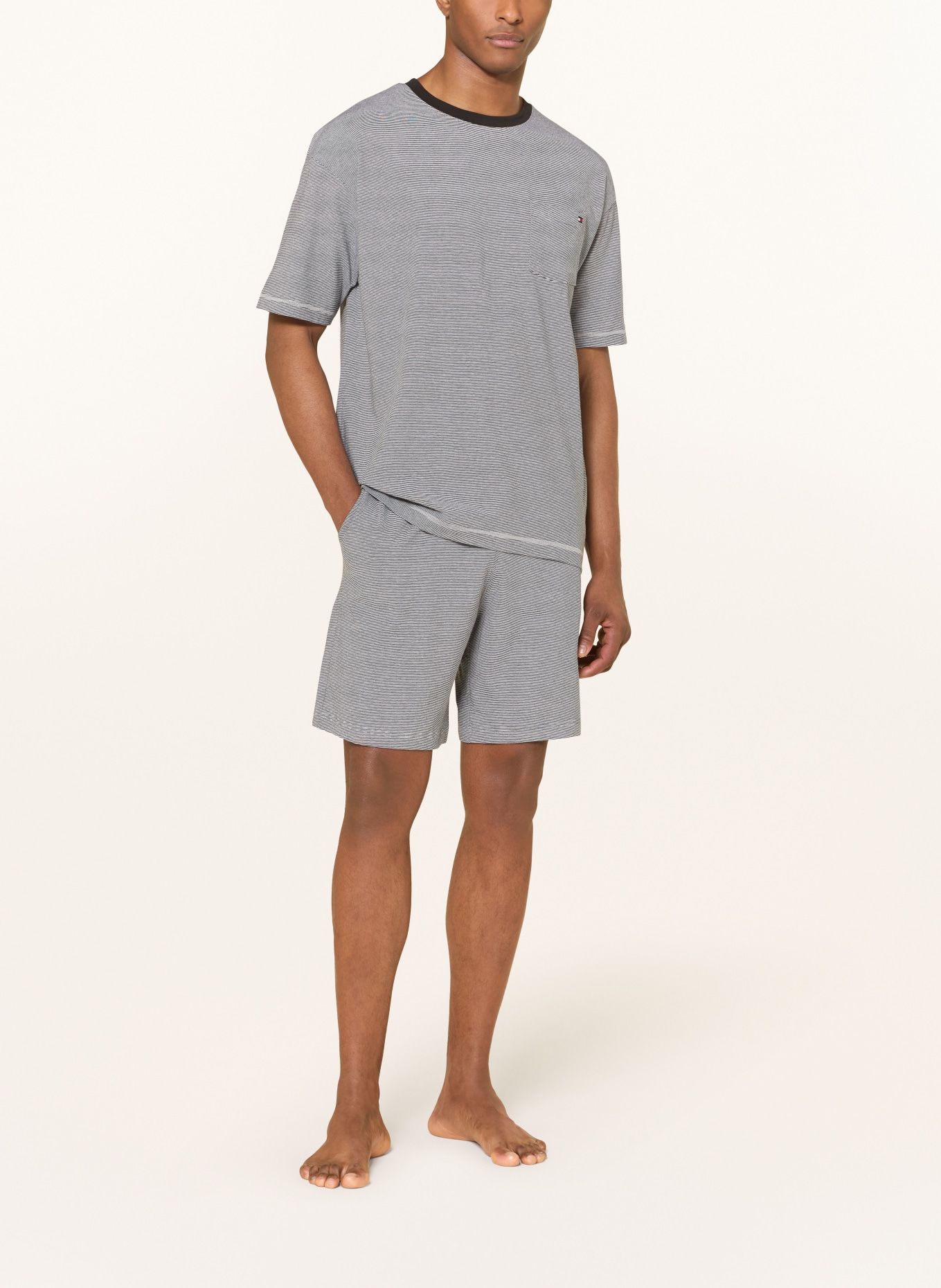 TOMMY HILFIGER Shorty pajamas: BLACK / WHITE