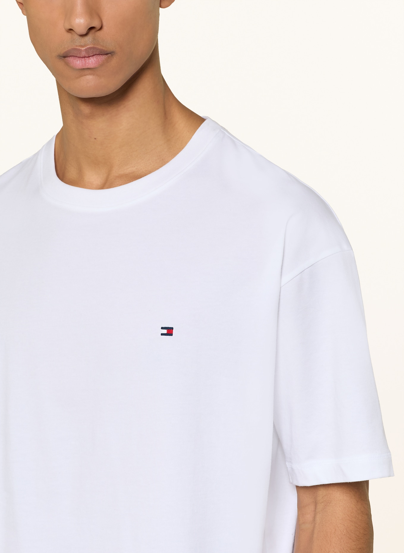 TOMMY HILFIGER Krátké pyžamo: MODRÁ / BÍLÁ