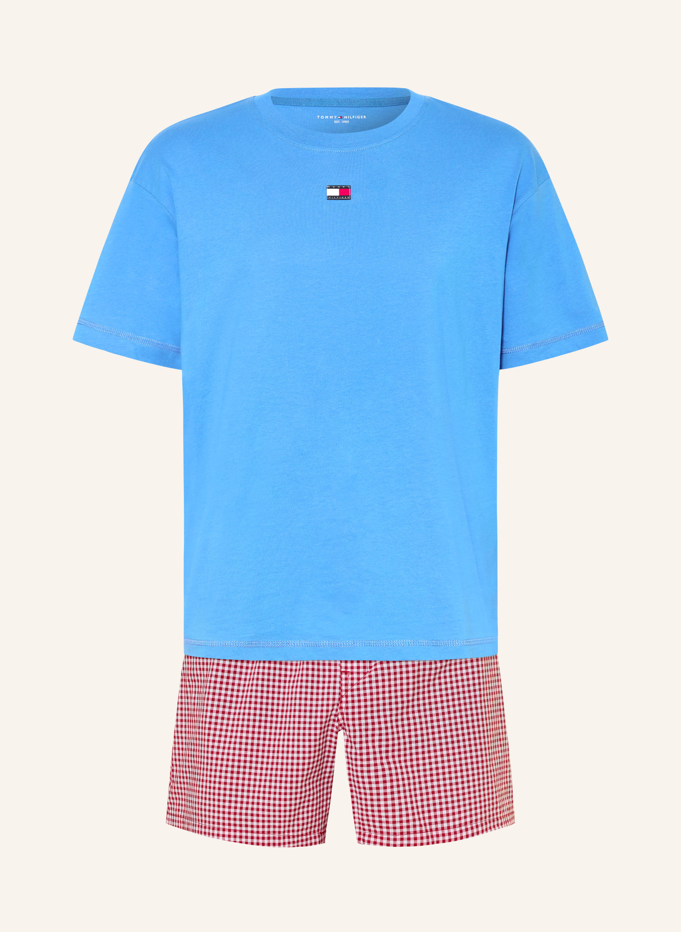 TOMMY HILFIGER Krótkie piżamy: NIEBIESKI / CZERWONY / BIAŁY