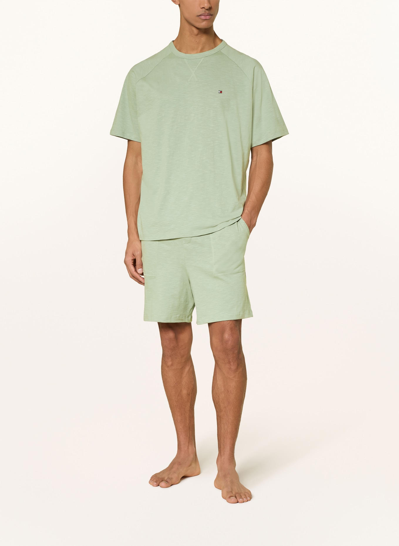 TOMMY HILFIGER sleep shorts: LIGHT GREEN
