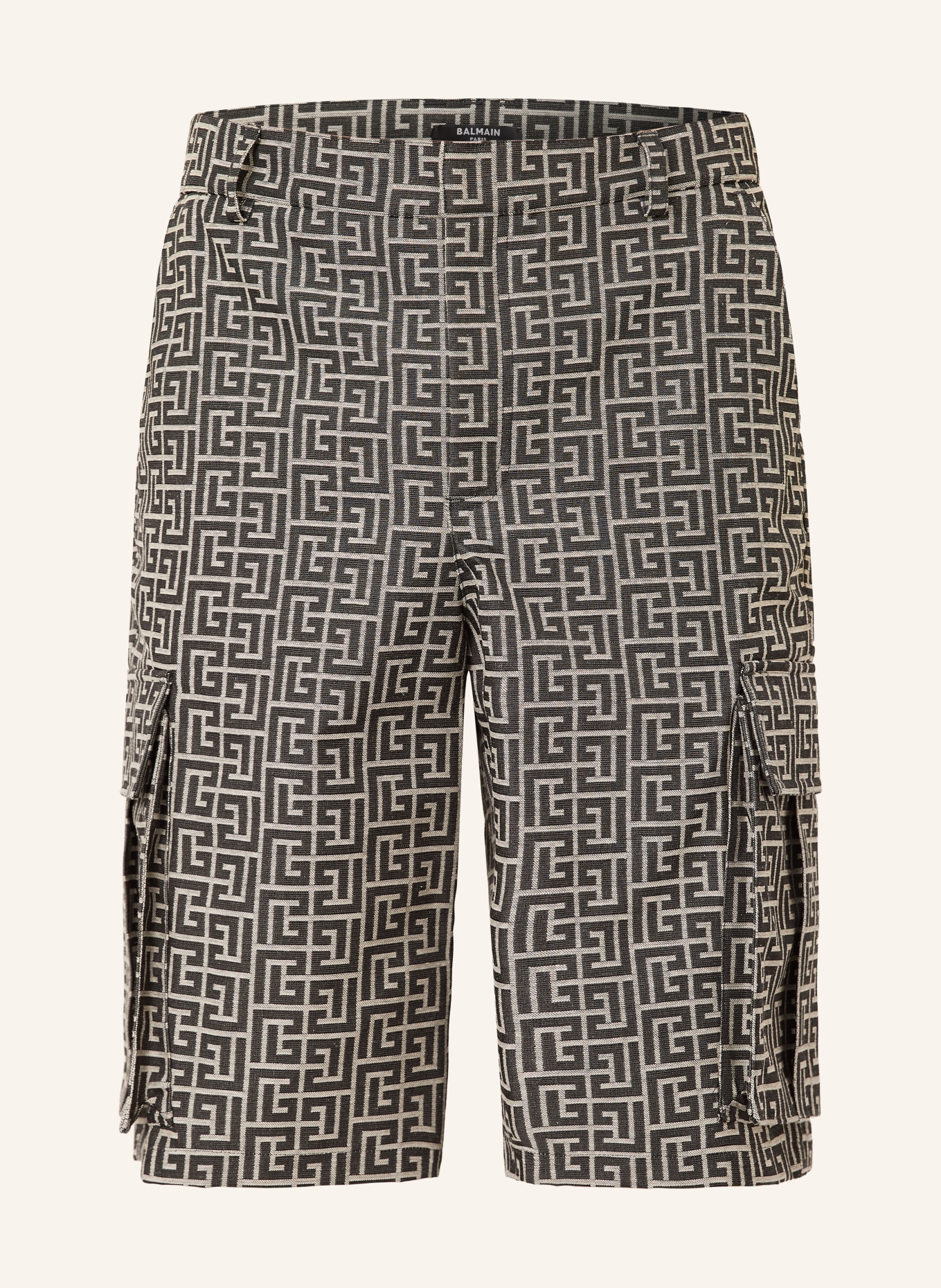 BALMAIN cargo shorts: BLACK / KHAKI
