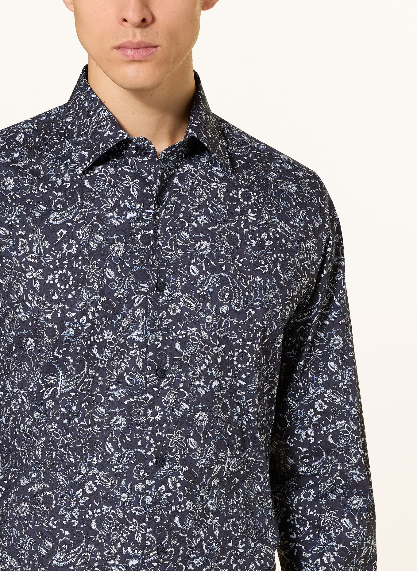 BOSS Hemd JOE Regular Fit: DUNKELBLAU / HELLGRAU