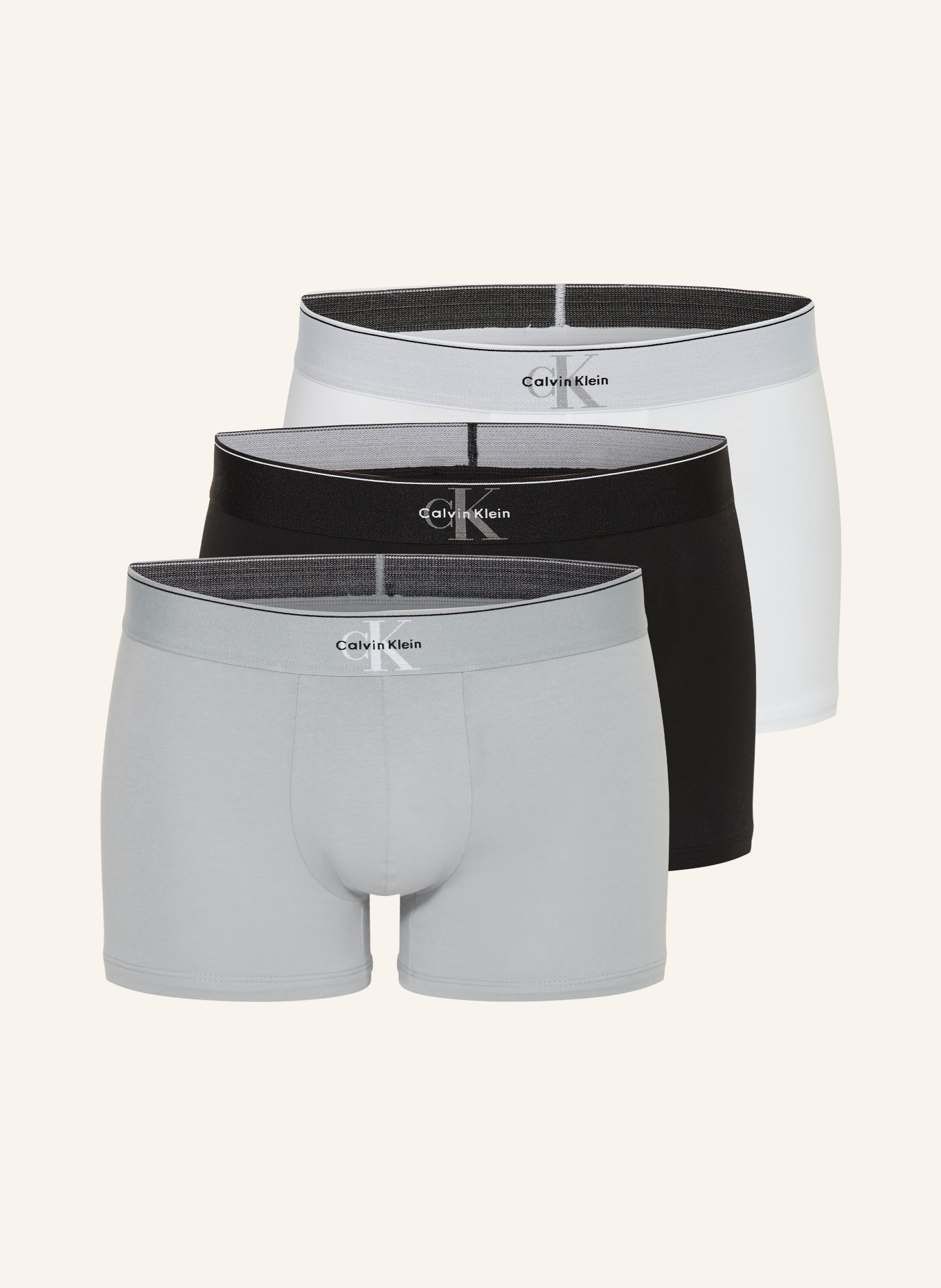 Calvin Klein 3er-Pack Boxershorts GRAPHIC MONOGRAM: SCHWARZ / GRAU / WEISS