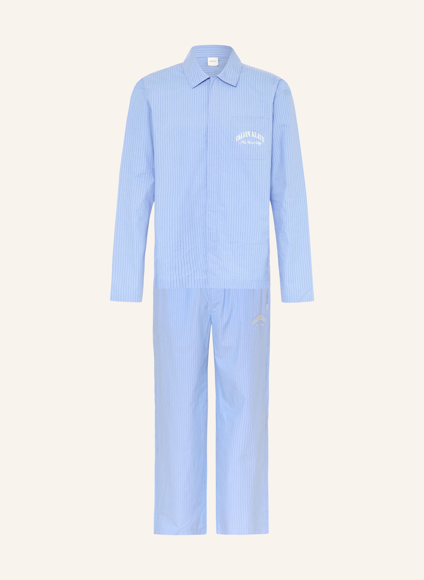 Calvin Klein COTTON CREST pajamas: LIGHT BLUE / BLACK