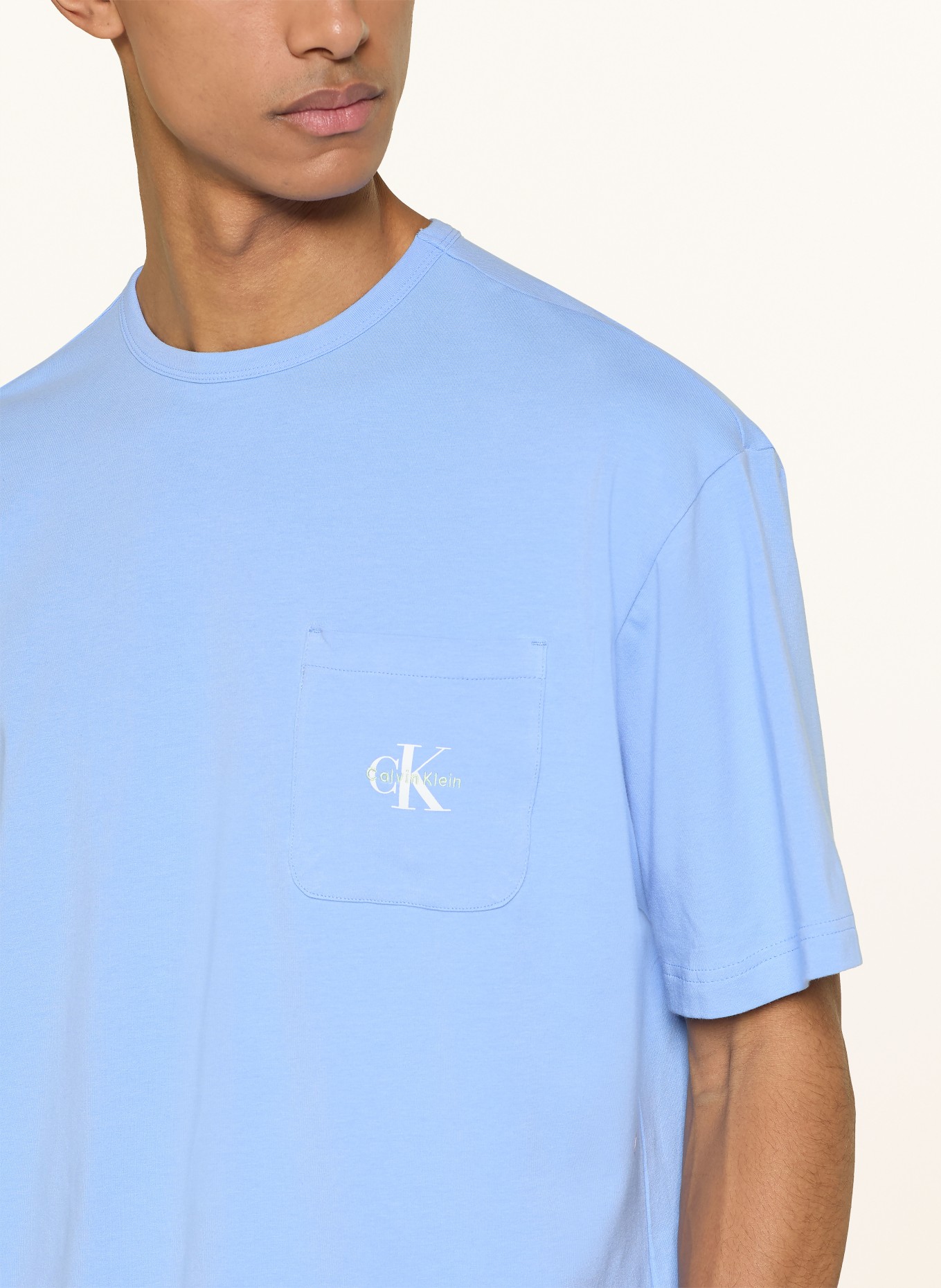 Calvin Klein Schlafshirt MONOGRAM: HELLBLAU