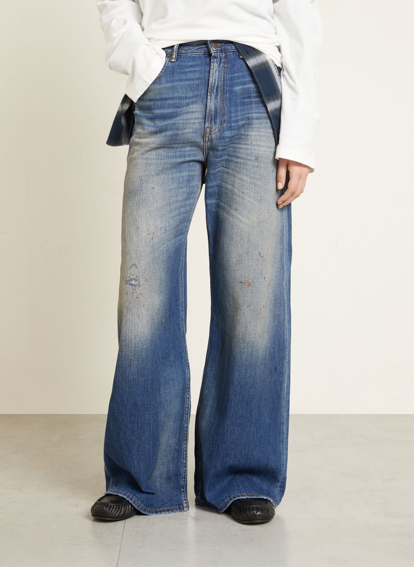 Acne Studios Džíny se širokými nohavicemi: 863 MID BLUE