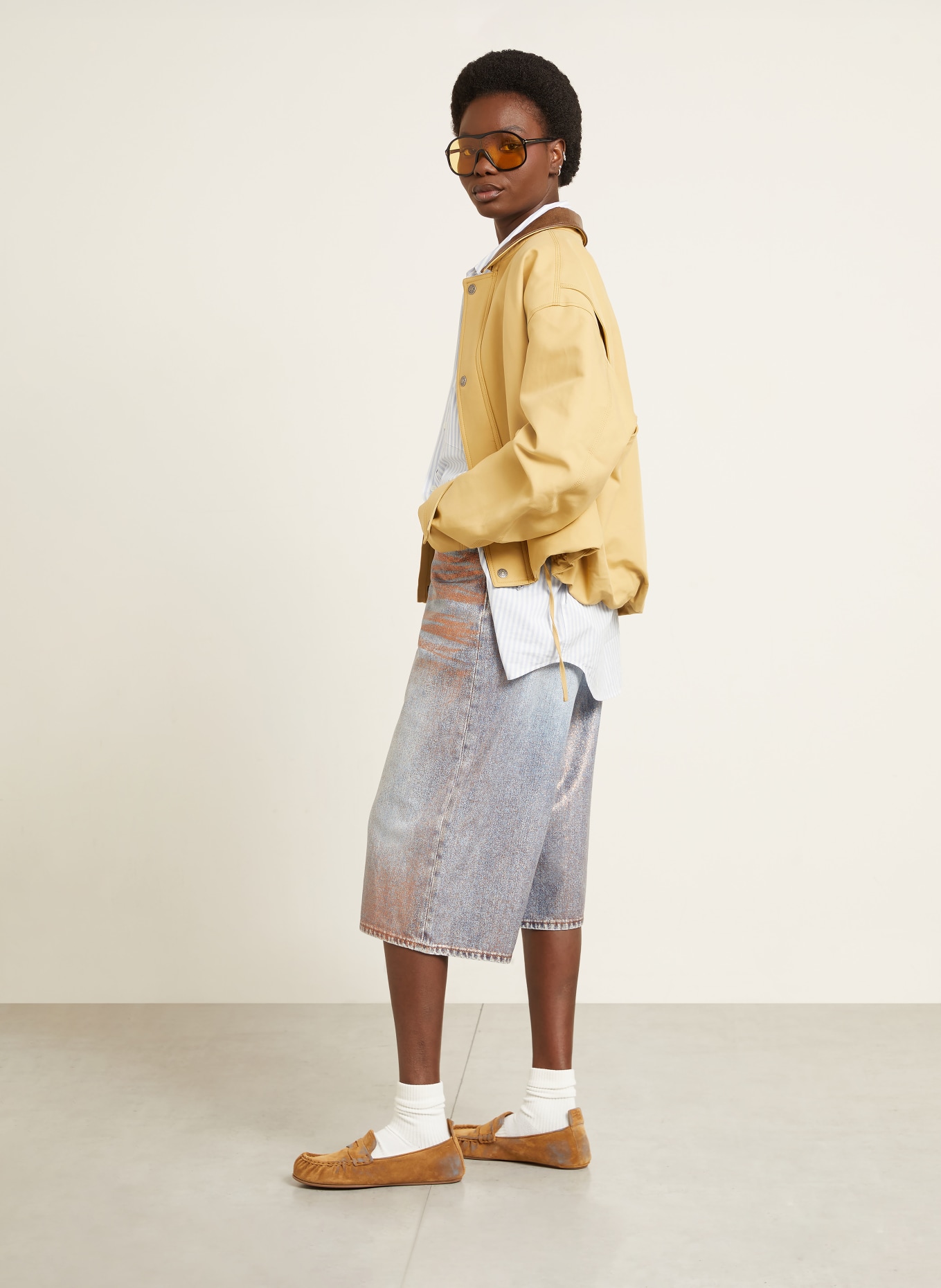 Acne Studios Jeansshorts: CP1 ROSE COPPER/LIGHT BLUE