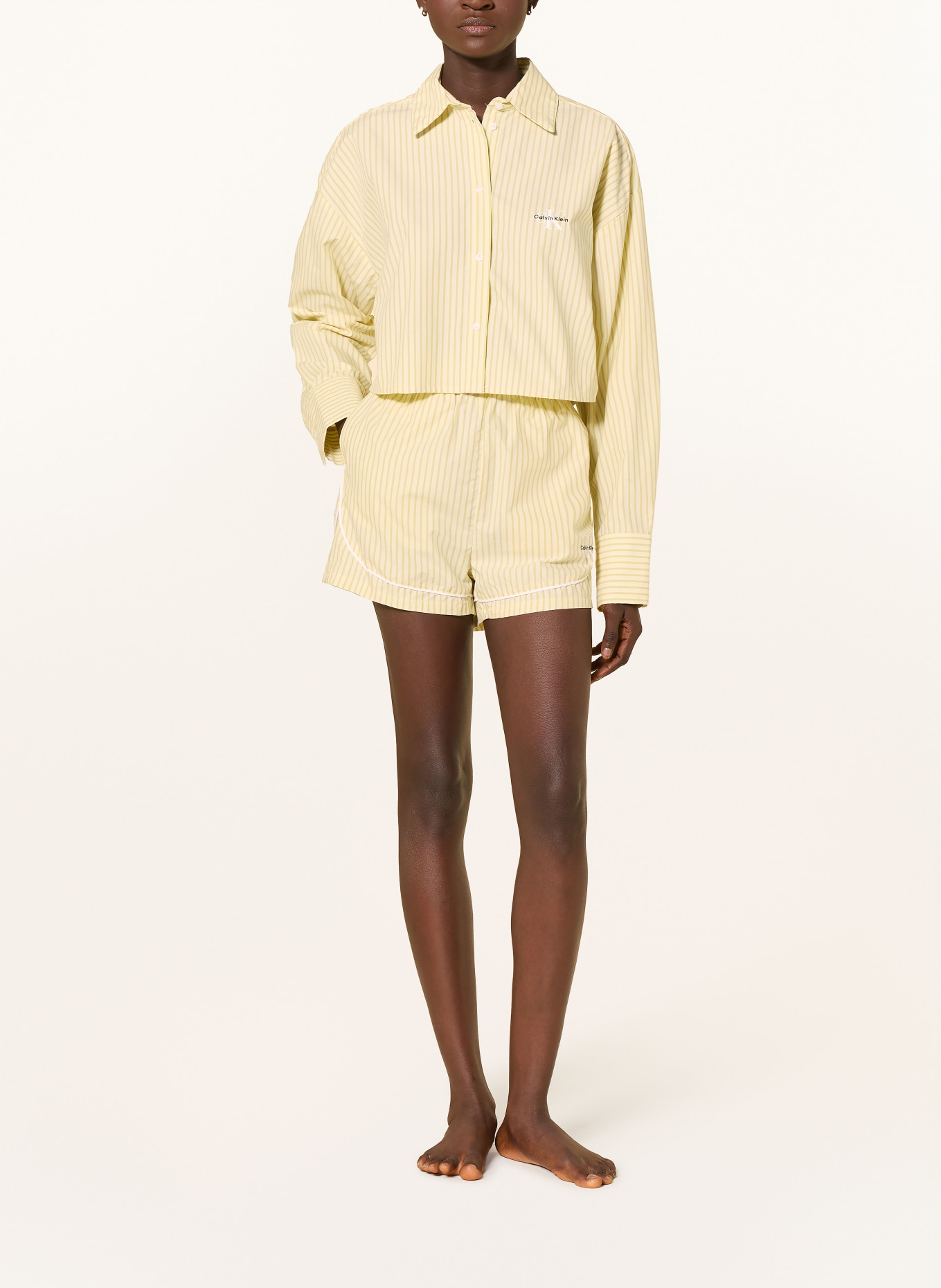 Calvin Klein szorty do spania: JASNOŻÓŁTY / CIEMNOŻÓŁTY