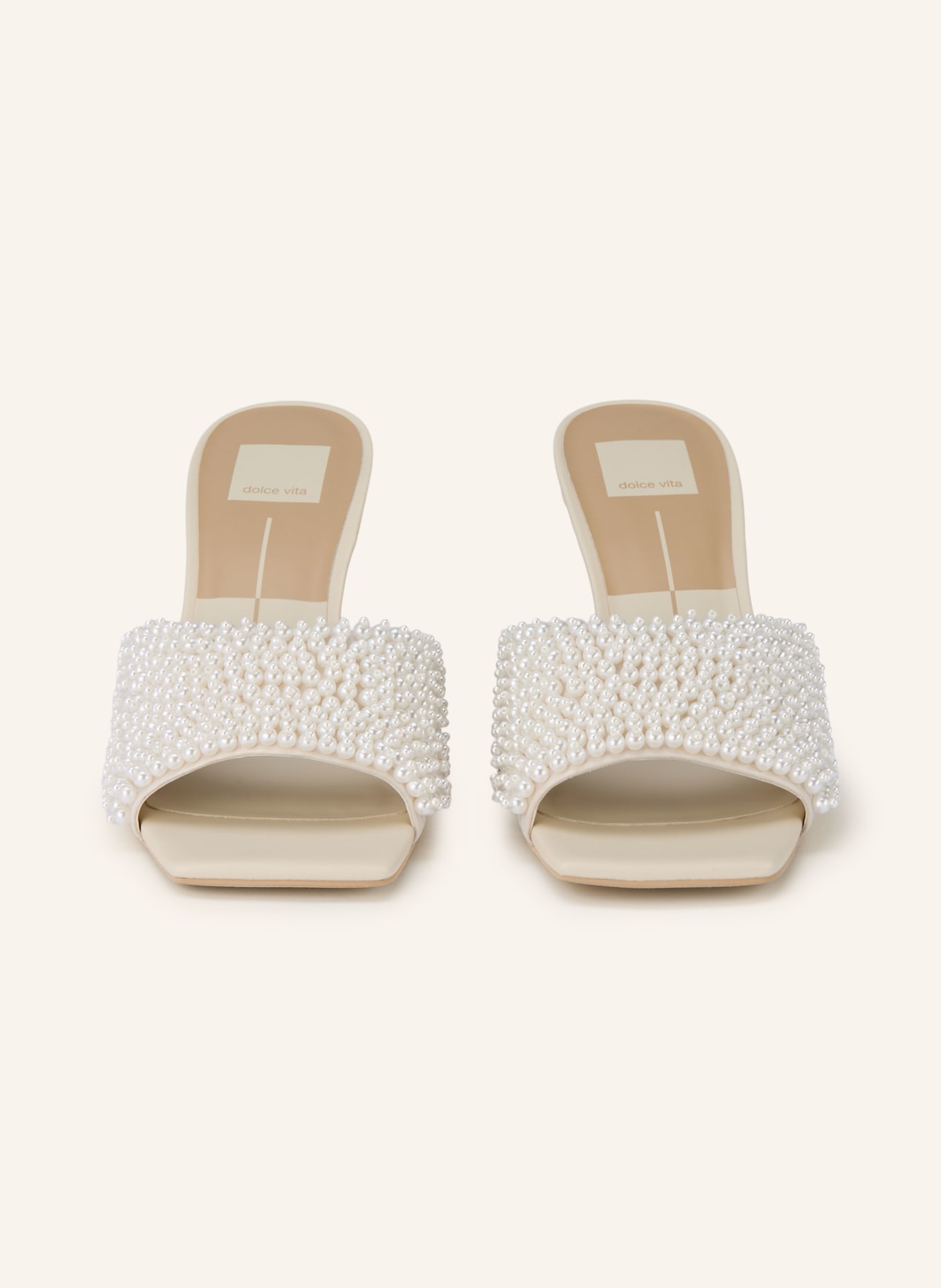 Dolce Vita Pantofle NANDY s ozdobnými perličkami: BÍLÁ / REŽNÁ