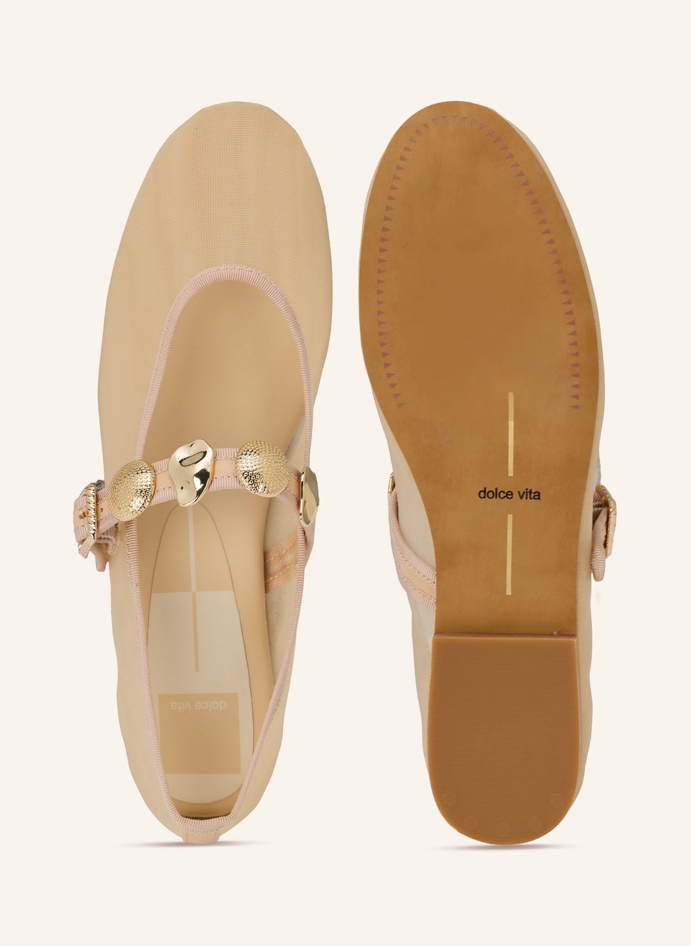 Dolce Vita Mary Jane ballerina flats RELAN: CREAM / GOLD