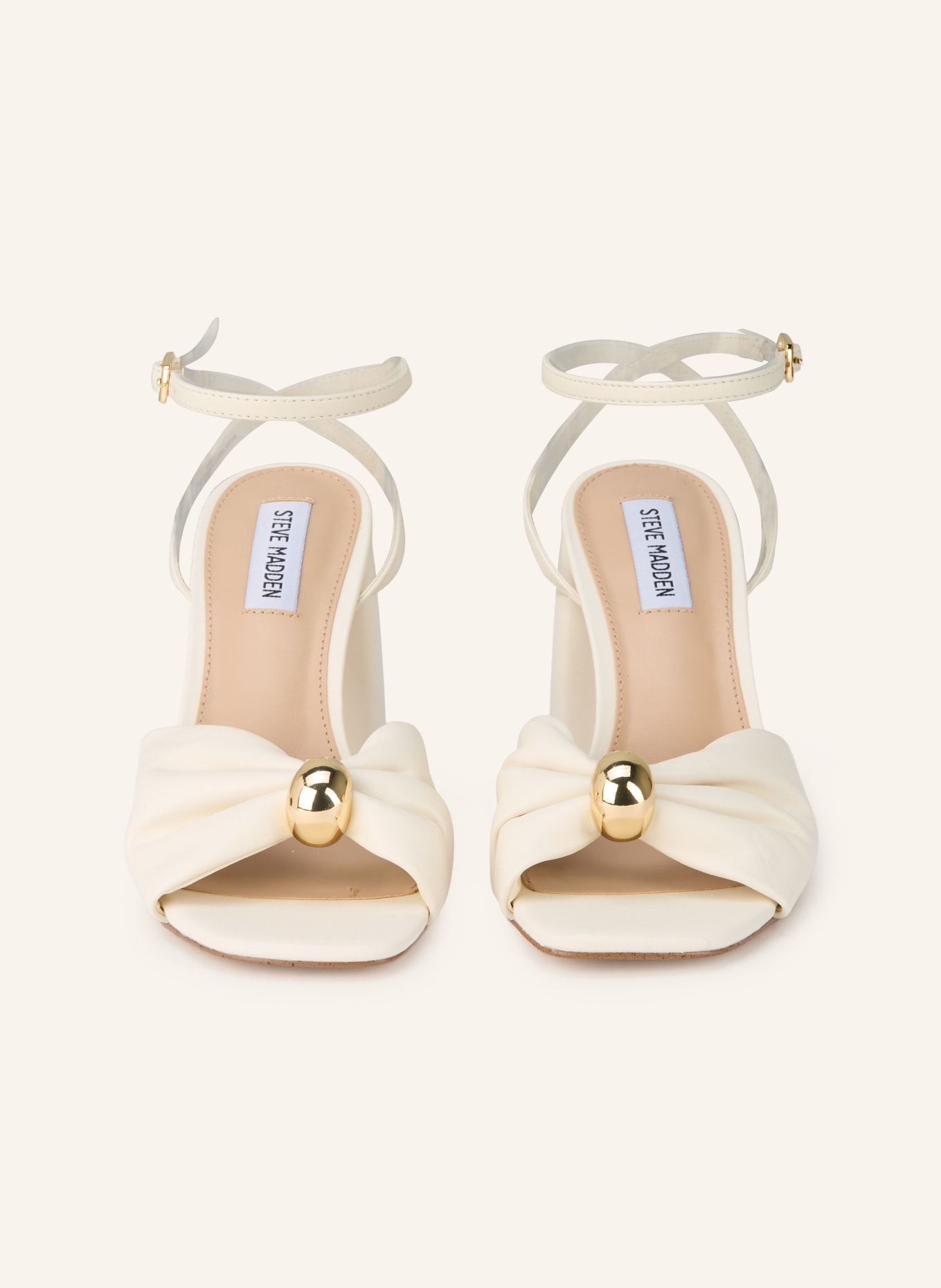 STEVE MADDEN MELADI sandals: CREAM / GOLD
