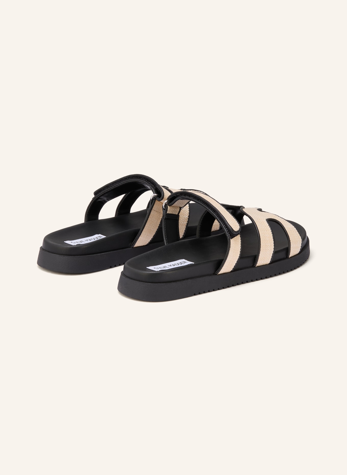 STEVE MADDEN MISSILE mules: CREAM / BLACK