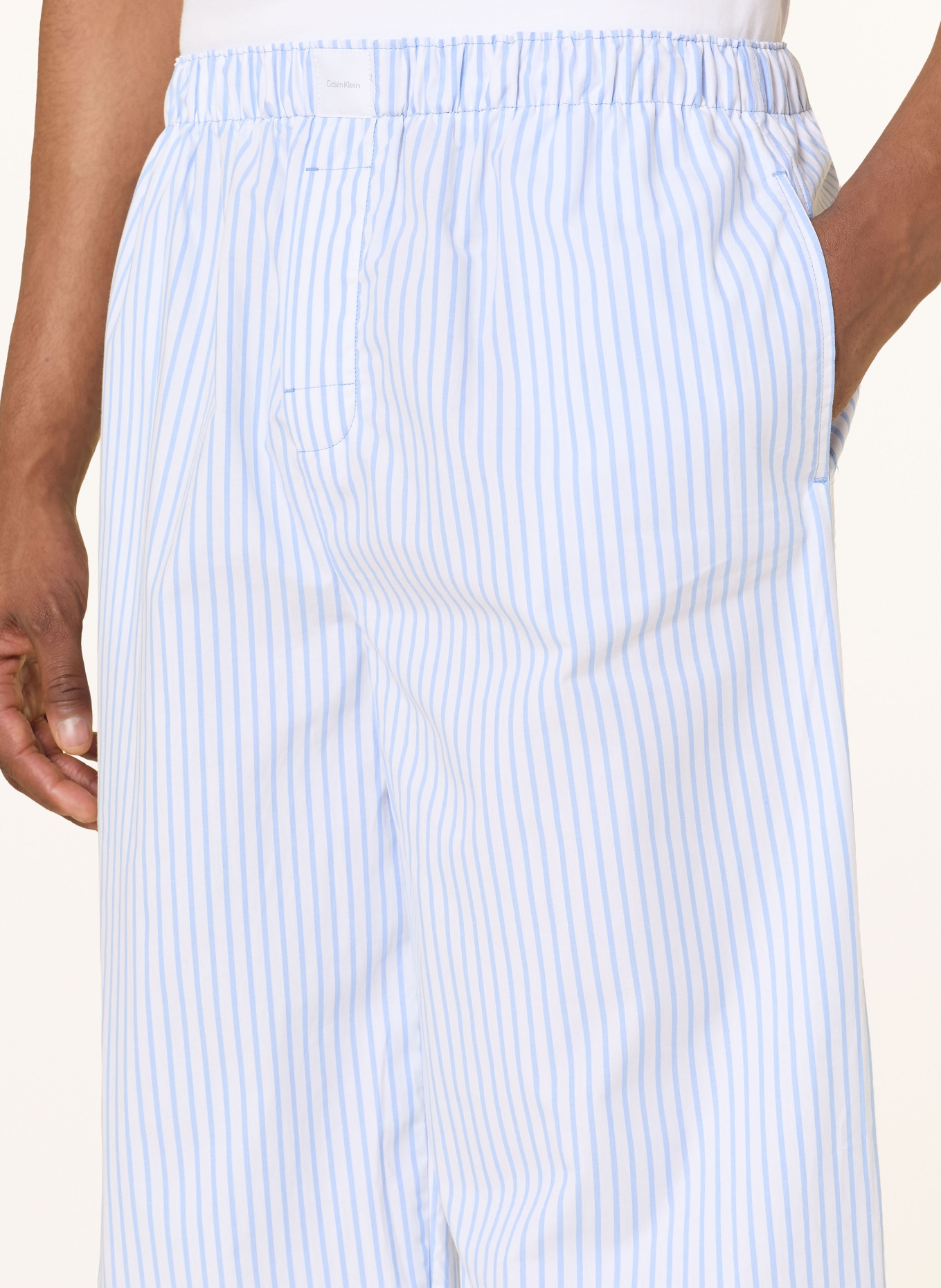 Calvin Klein pyžamové kalhoty: TMAVĚ MODRÁ / BÍLÁ