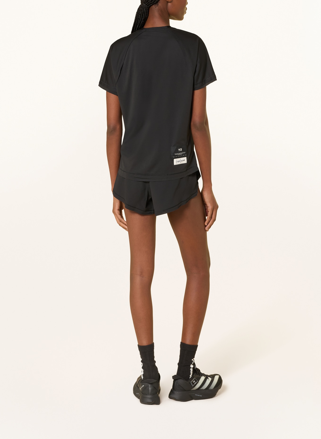 Y-3 running shirt: BLACK