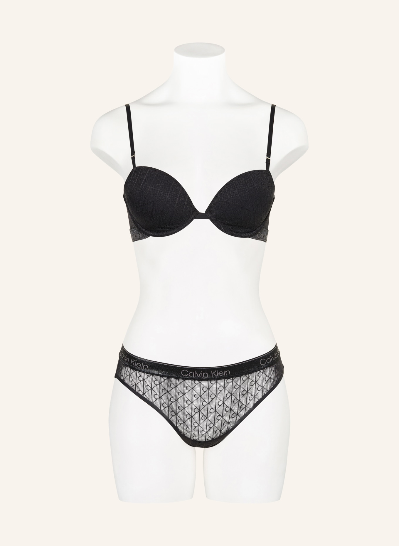 Calvin Klein Kalhotky ICON LACE METALLIC: ČERNÁ