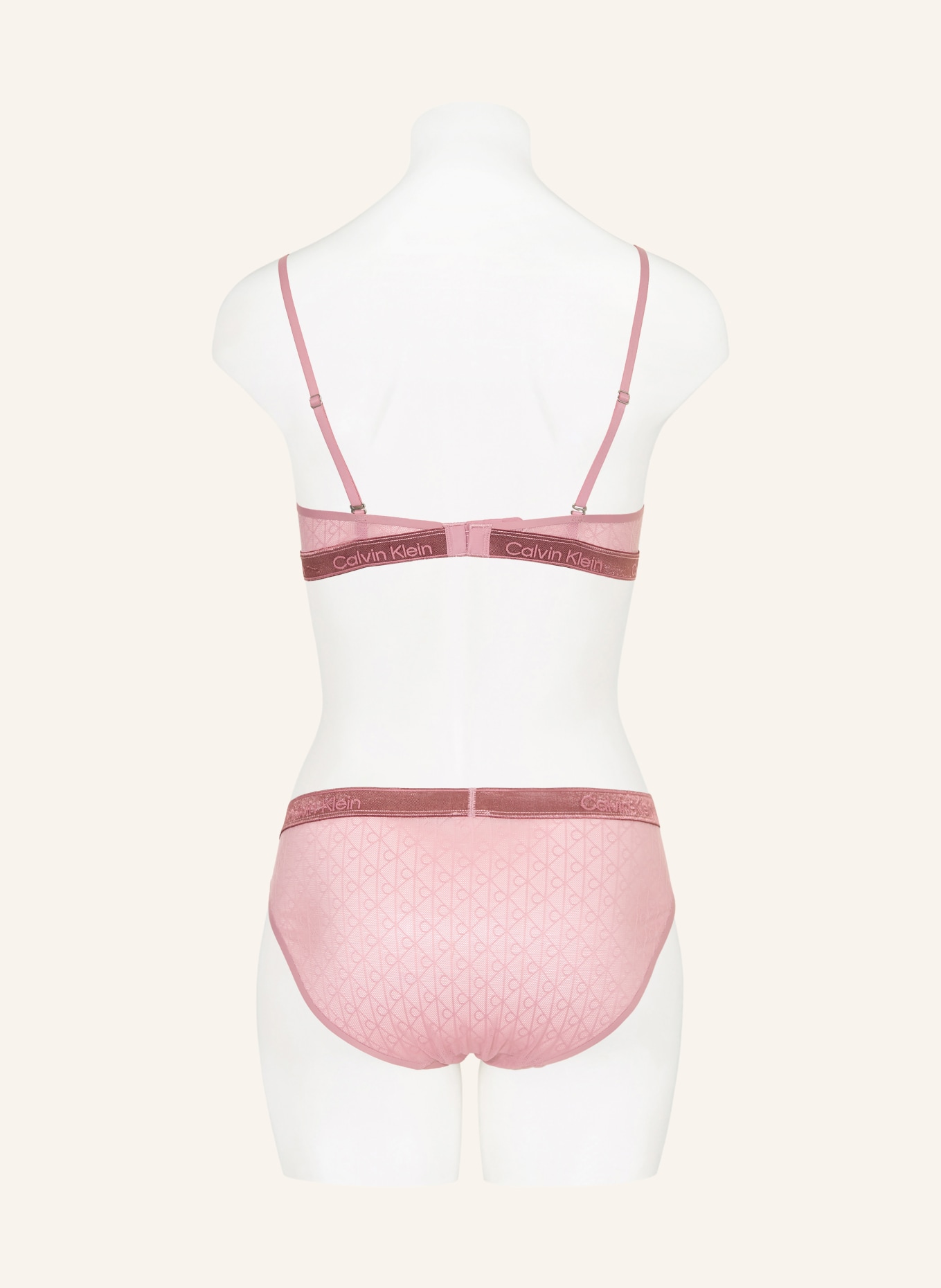 Calvin Klein Kalhotky ICON LACE METALLIC: STARORŮŽOVÁ