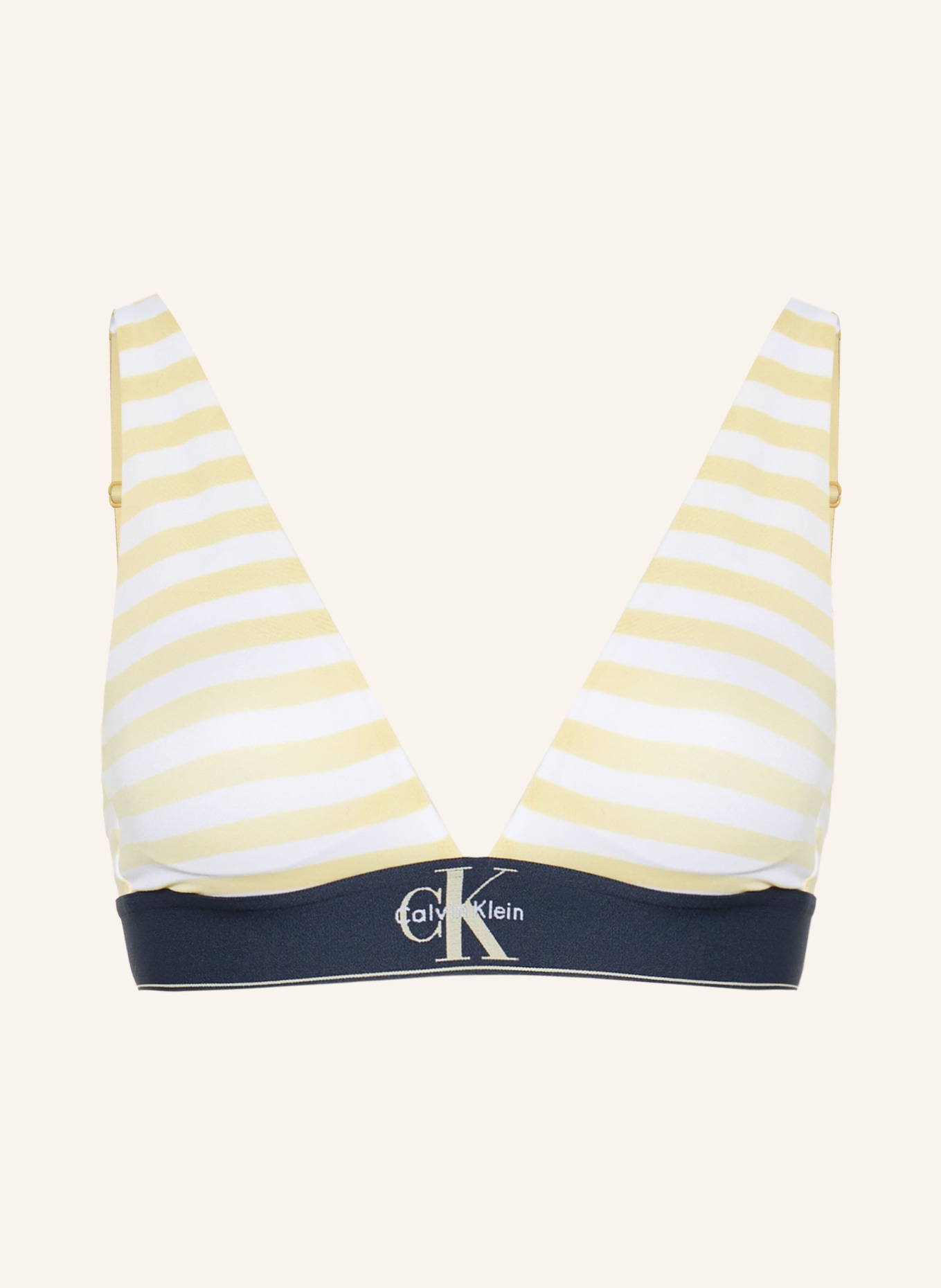 Calvin Klein Trojúhelníkový podprsenka: TMAVĚ ŽLUTÁ / BÍLÁ