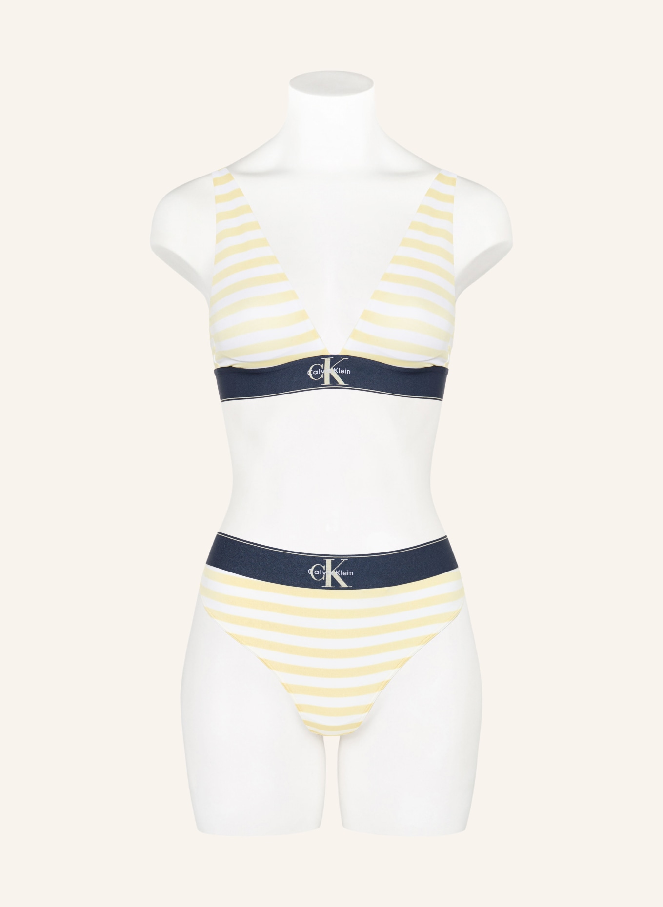 Calvin Klein Trojúhelníkový podprsenka: TMAVĚ ŽLUTÁ / BÍLÁ