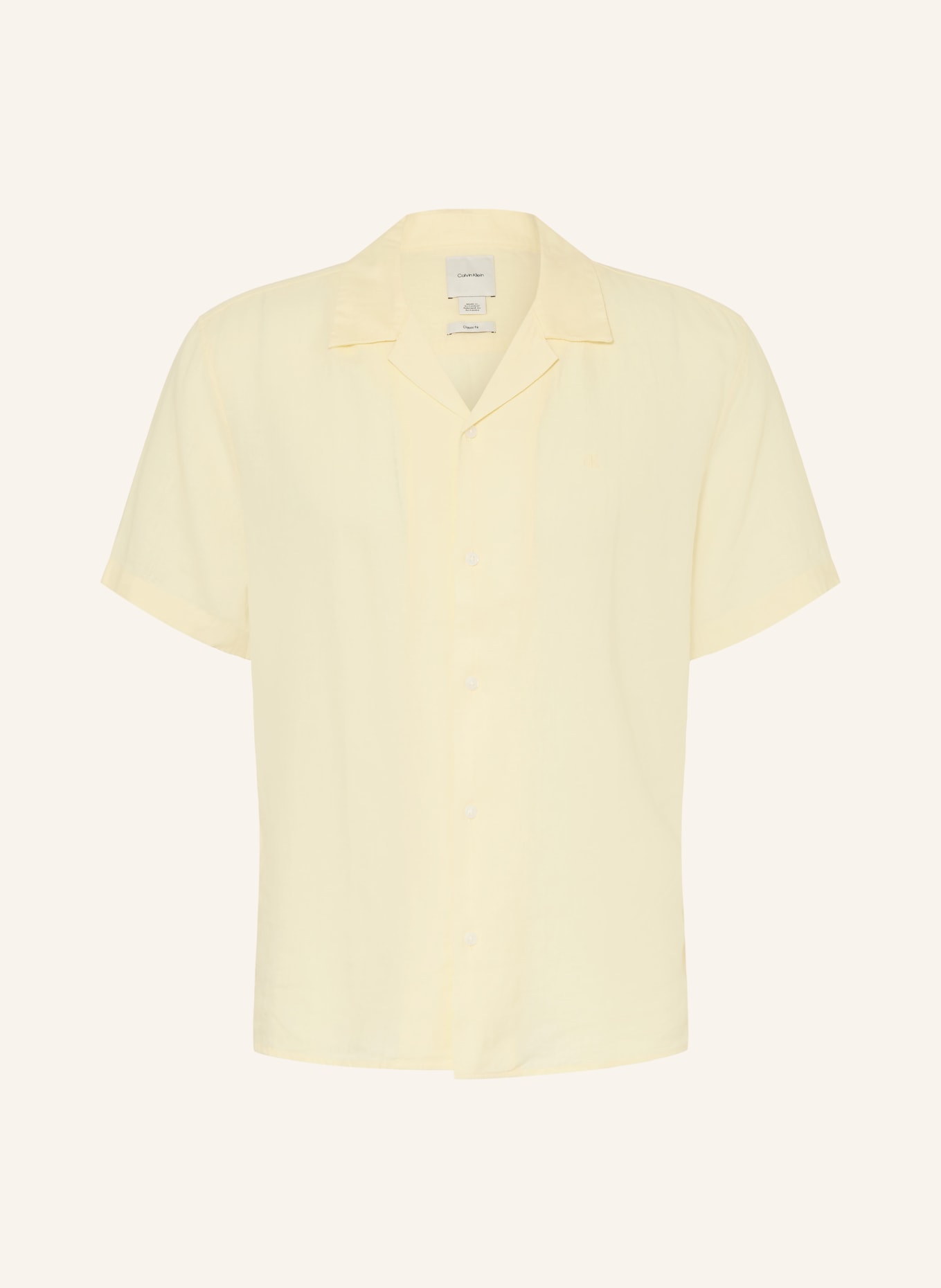 Calvin Klein Chemise Resort Classic Fit en lin: JAUNE CLAIR