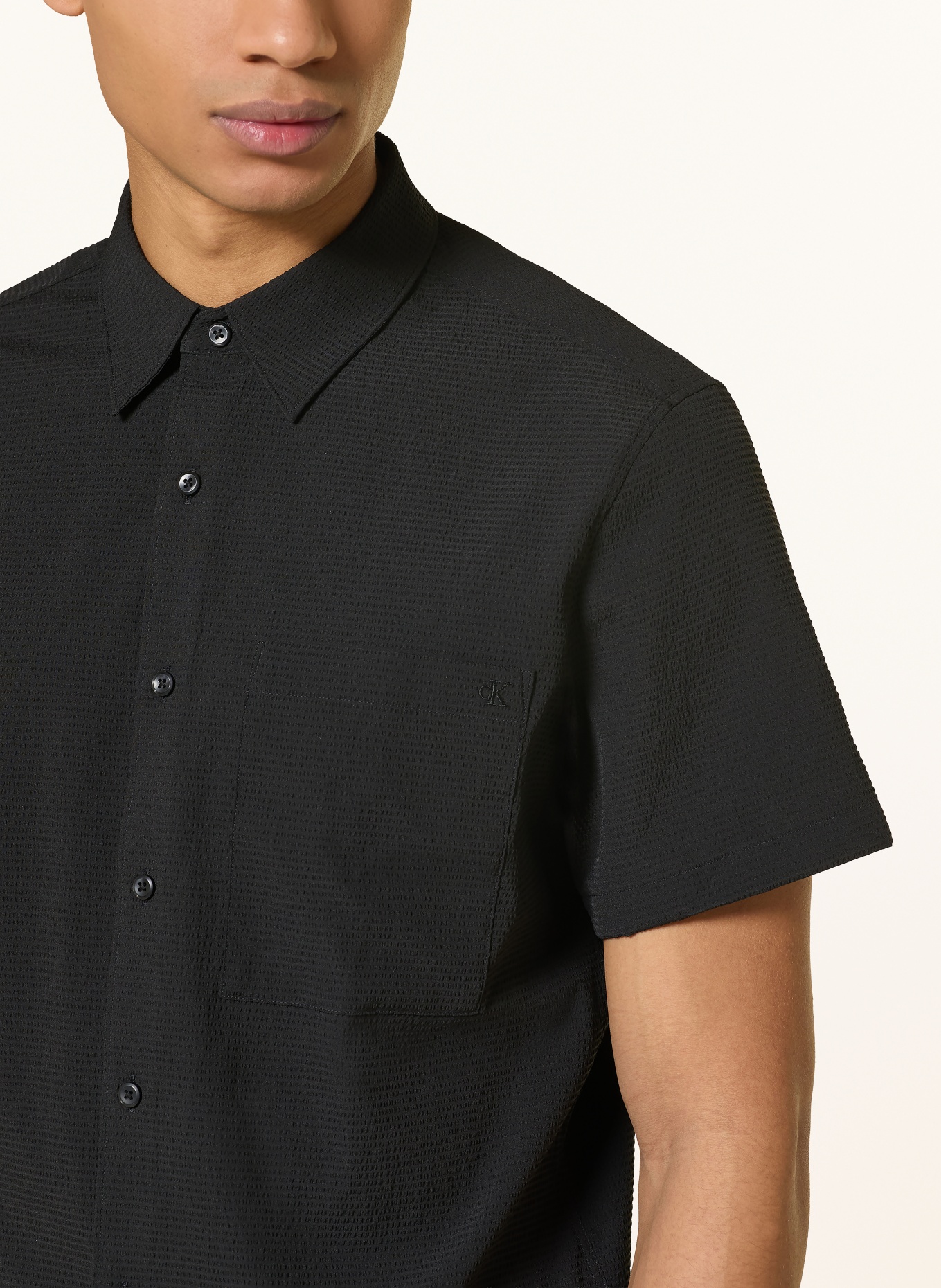 Calvin Klein Koszula z krótkim rękawem Classic Fit: CZARNY