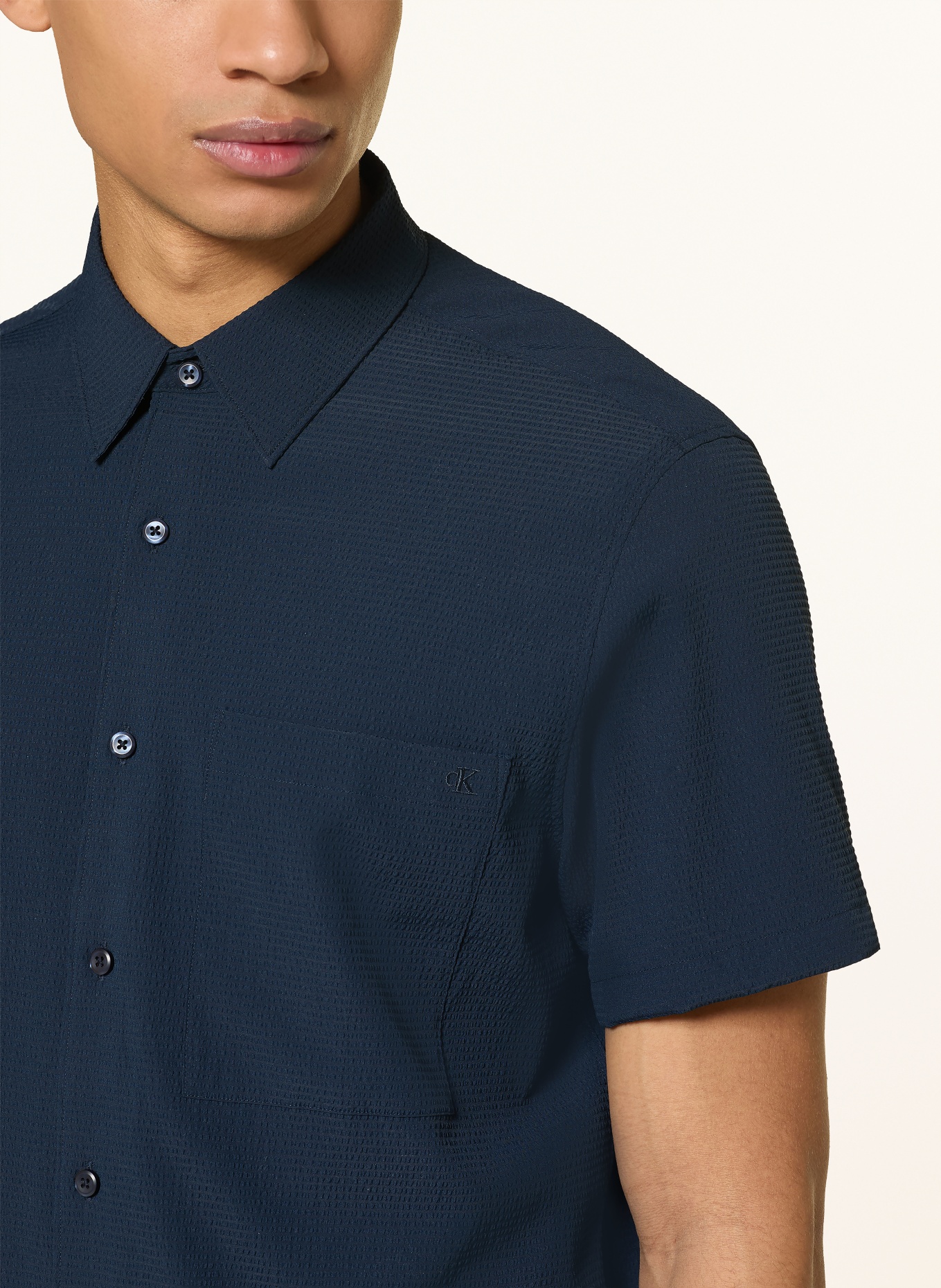 Calvin Klein Koszula z krótkim rękawem Classic Fit: GRANATOWY