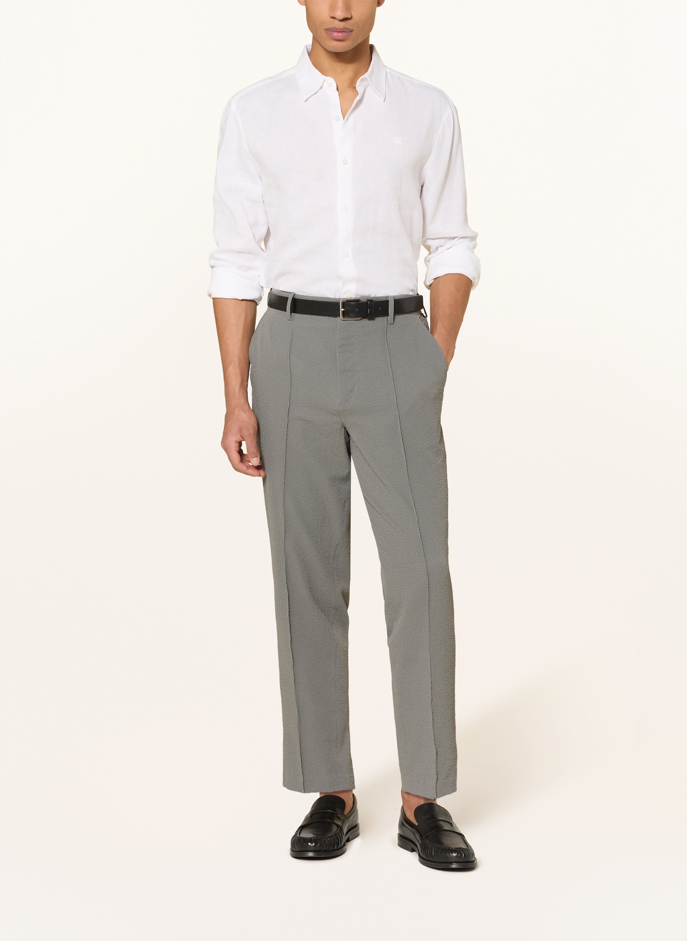 Calvin Klein Hemd Classic Fit mit Leinen: WEISS