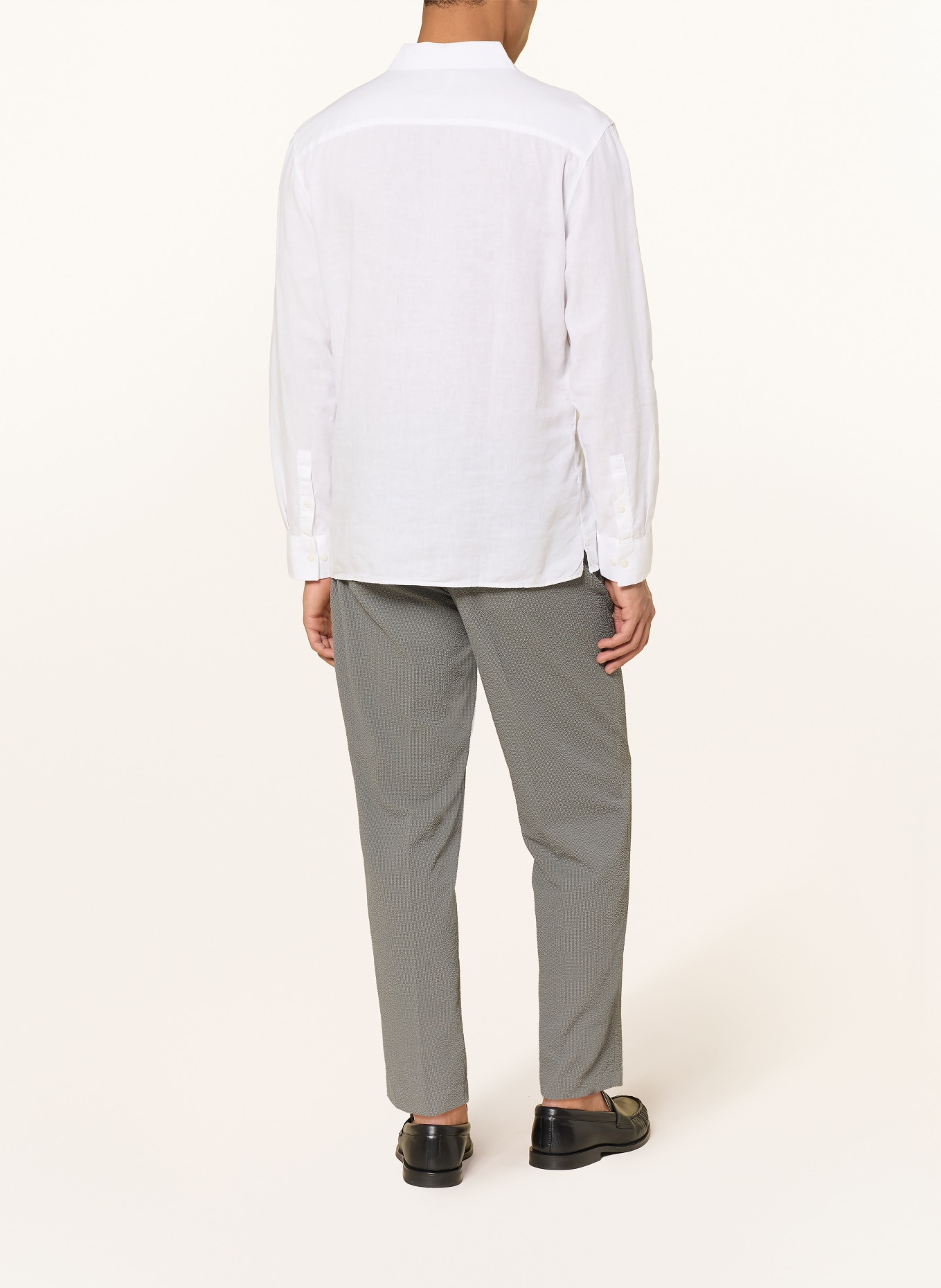 Calvin Klein Hemd Classic Fit mit Leinen: WEISS