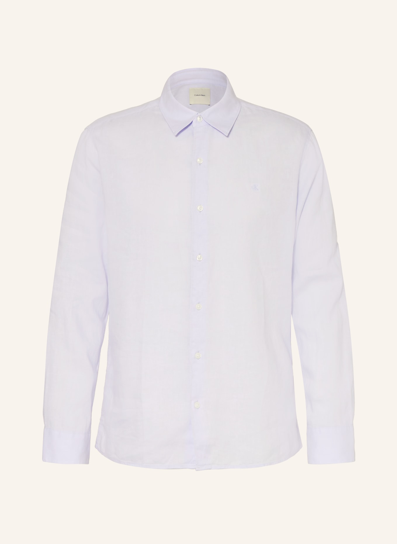 Calvin Klein Hemd Classic Fit mit Leinen: HELLBLAU