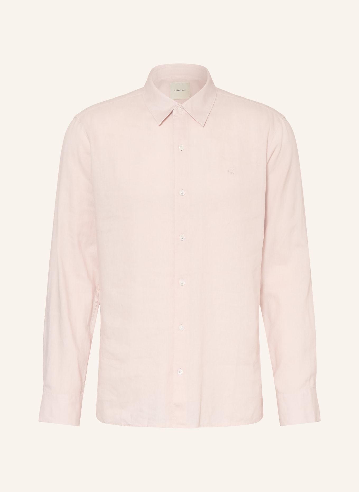 Calvin Klein Hemd Classic Fit mit Leinen: HELLROSA