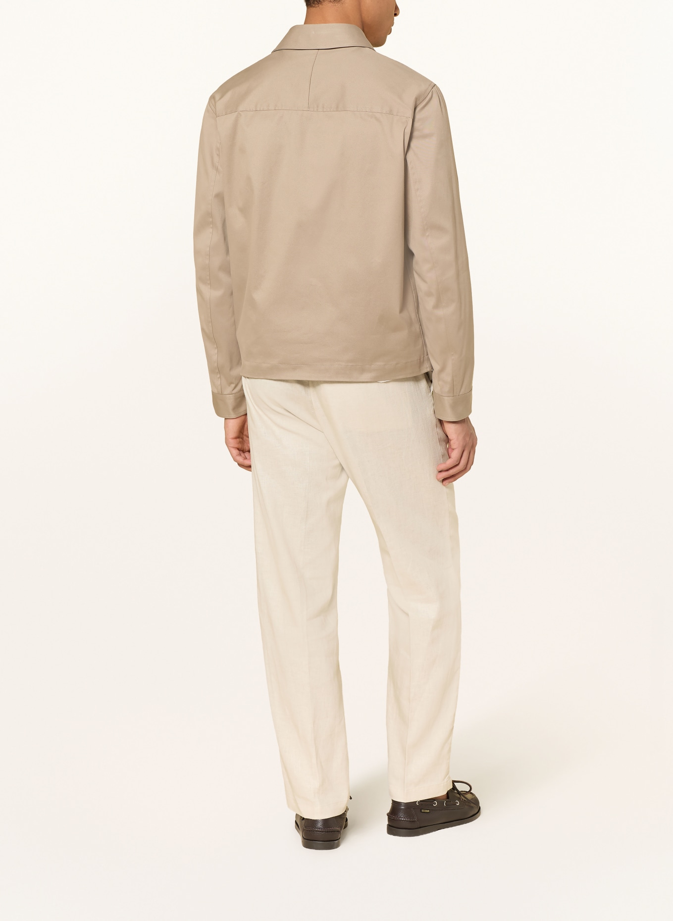 Calvin Klein Spodnie w stylu joggingowym o prostym kroju z lnem: JASNOBRĄZOWY