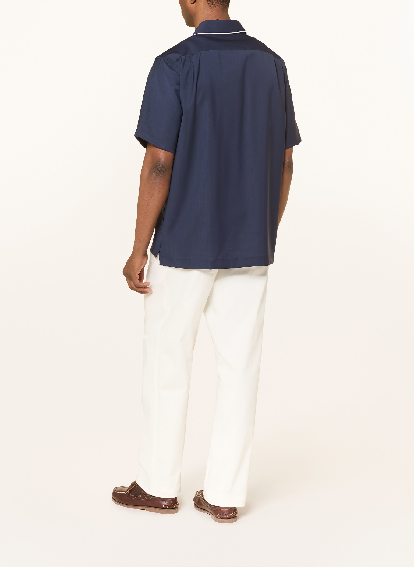 TOMMY HILFIGER Kurzarm-Hemd Relaxed Fit: DUNKELBLAU